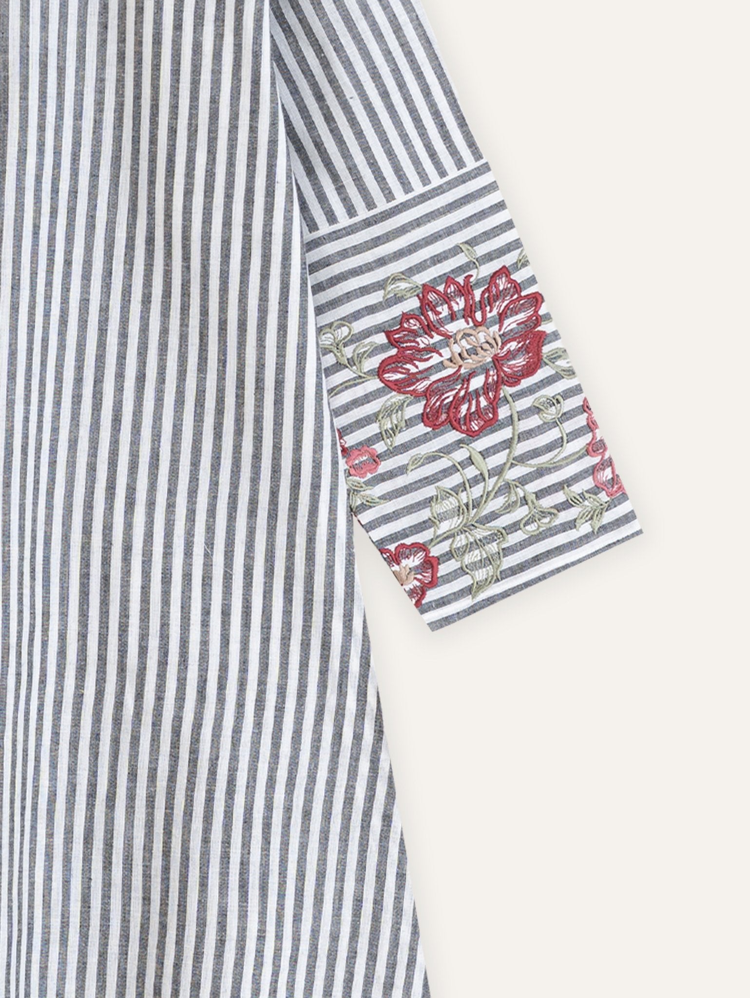 Talikha Cotton Handloom Embroidered A - Line Kurta - AINA