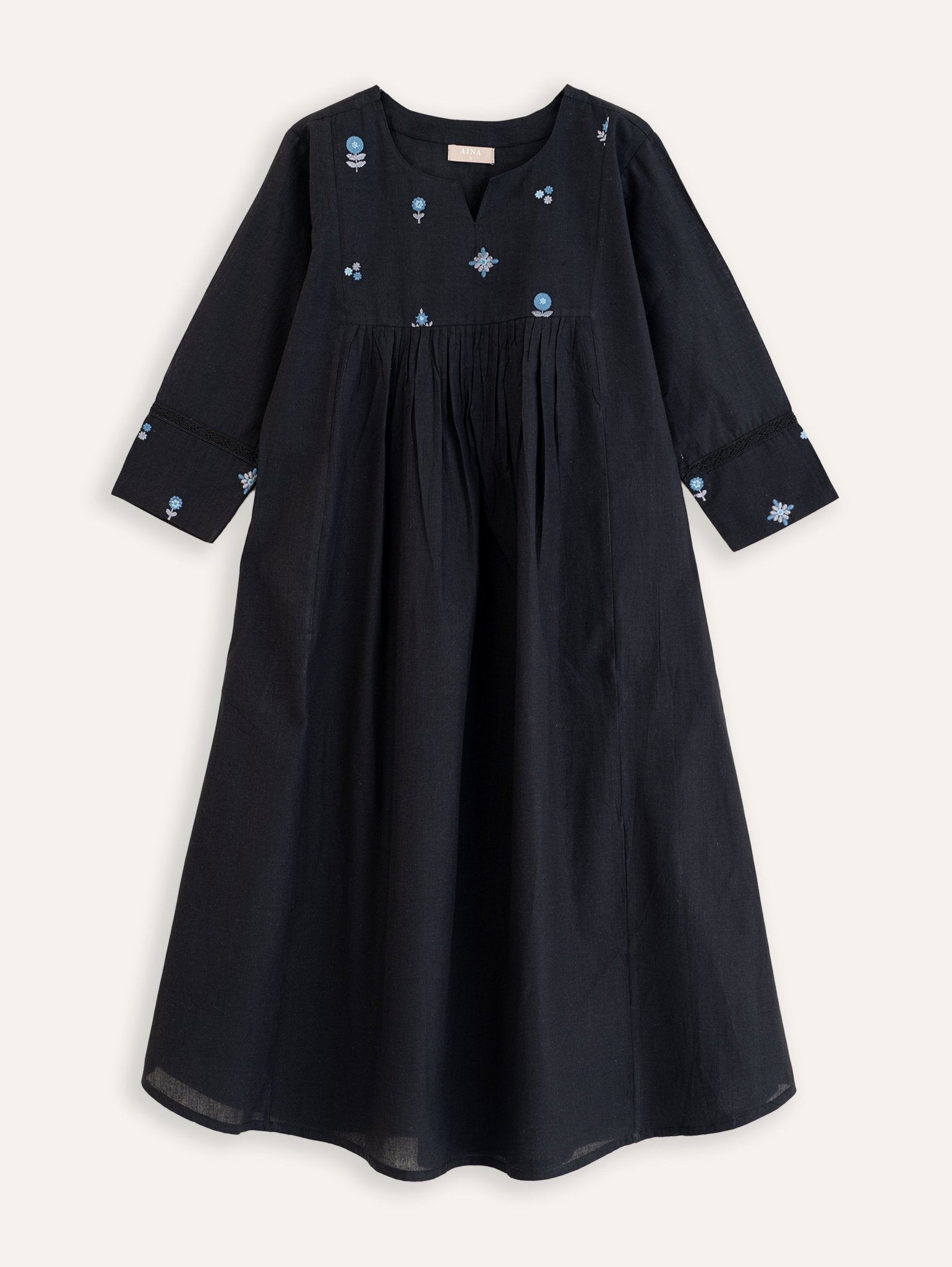 Tanisha Cotton Embroidered A - Line Kurta - AINA