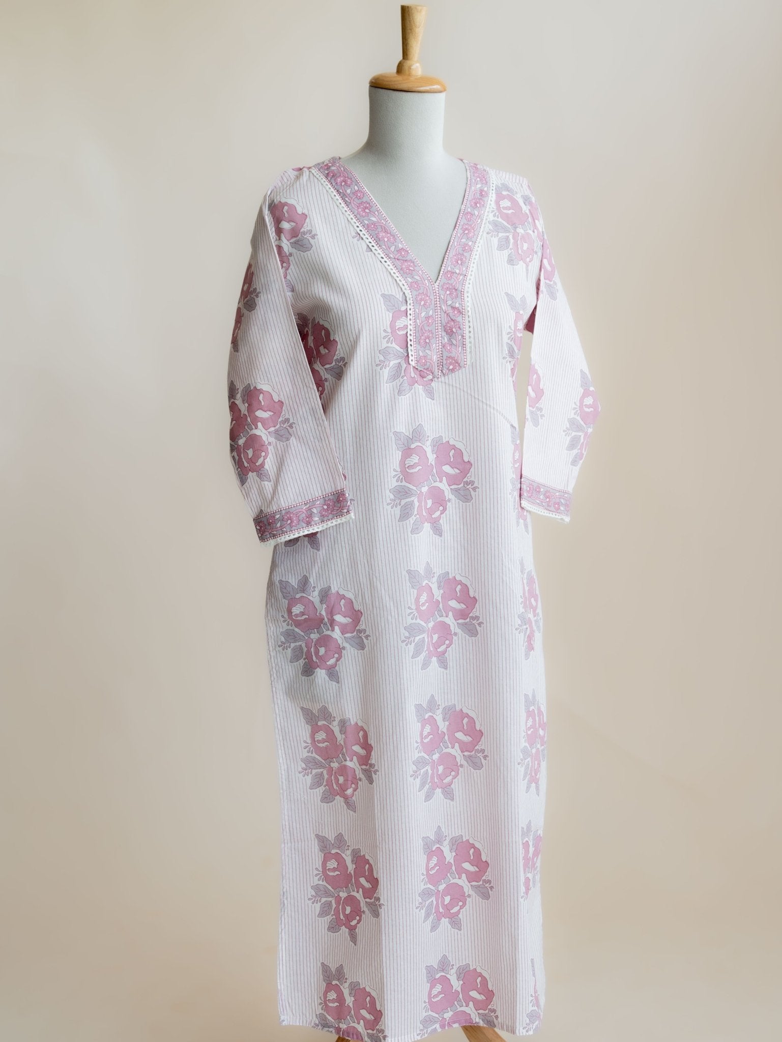 Taniya Cotton Printed Straight Kurta - AINA