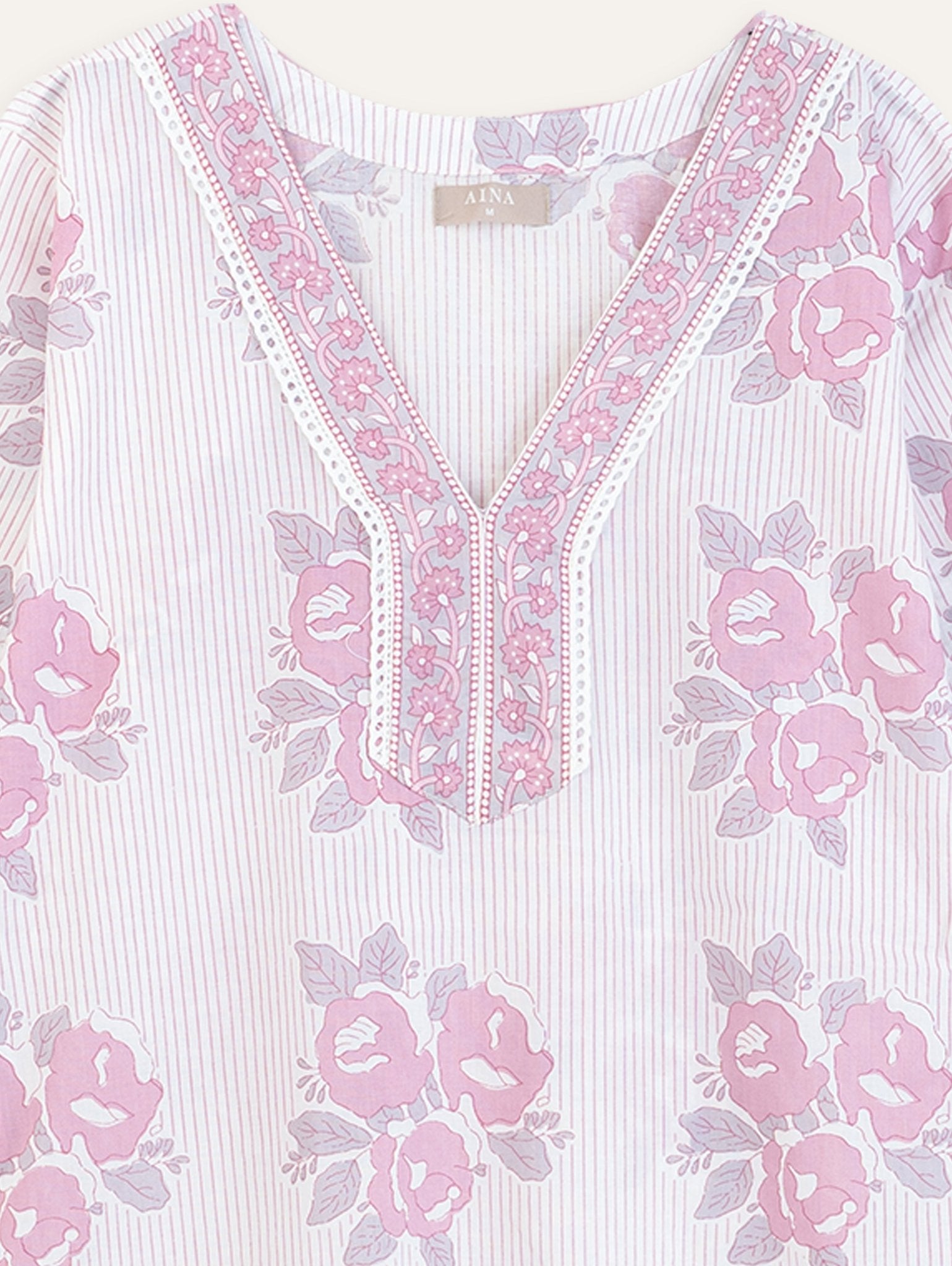 Taniya Cotton Printed Straight Kurta - AINA