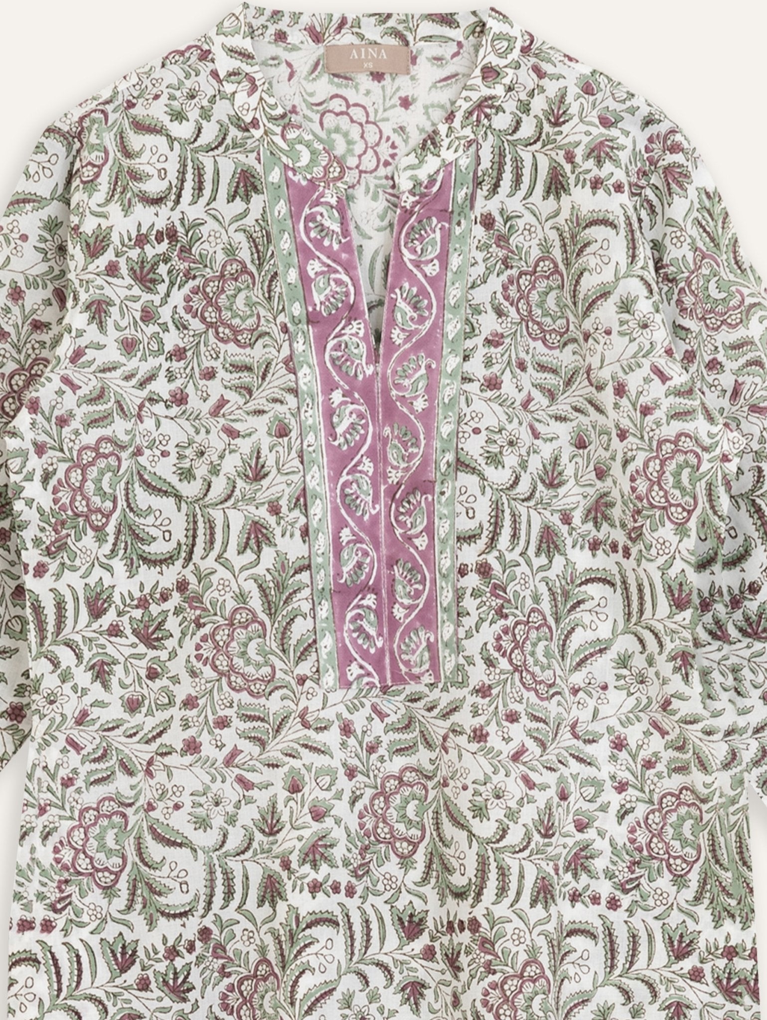 Tanmaya Cotton Block Printed Straight Kurta - AINA