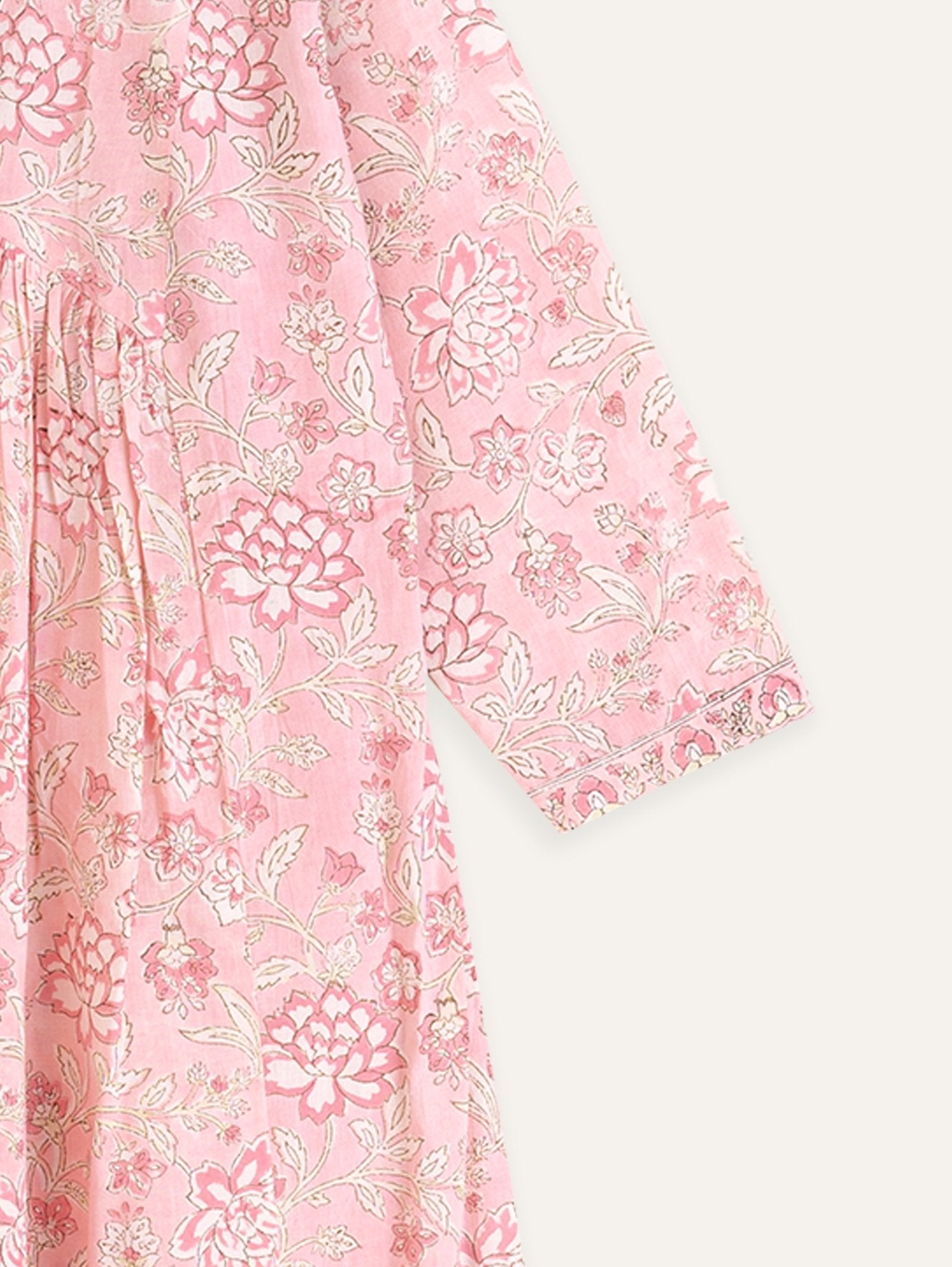 Tarini Cotton Block Printed A - Line Kurta - AINA