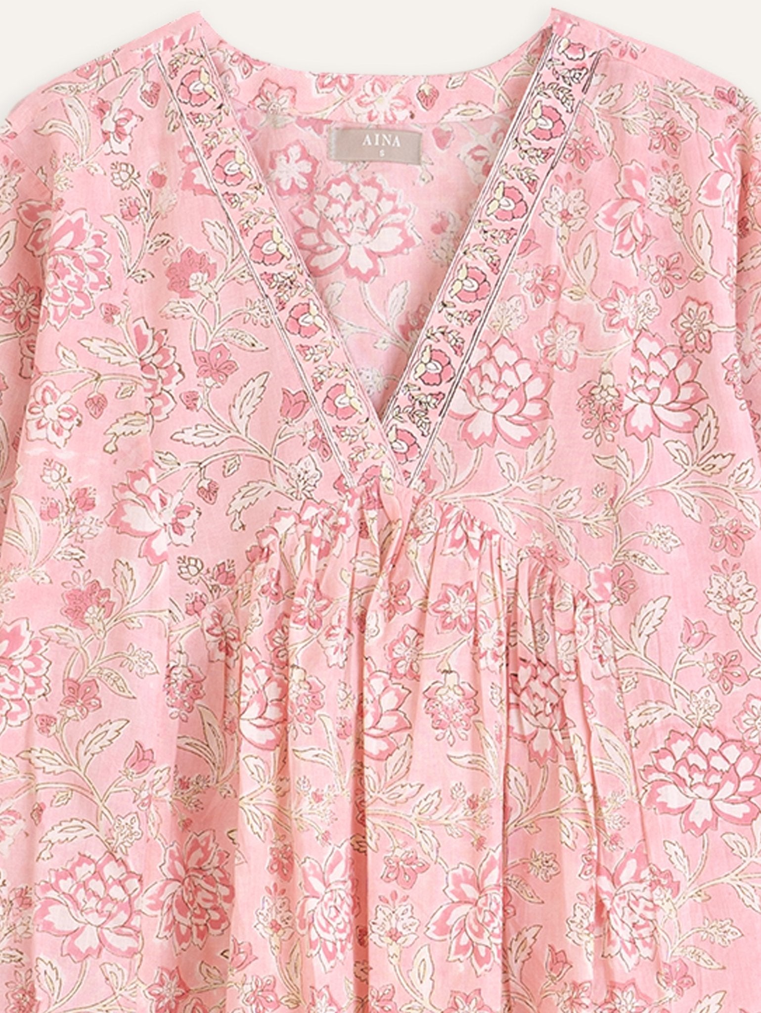 Tarini Cotton Block Printed A - Line Kurta - AINA