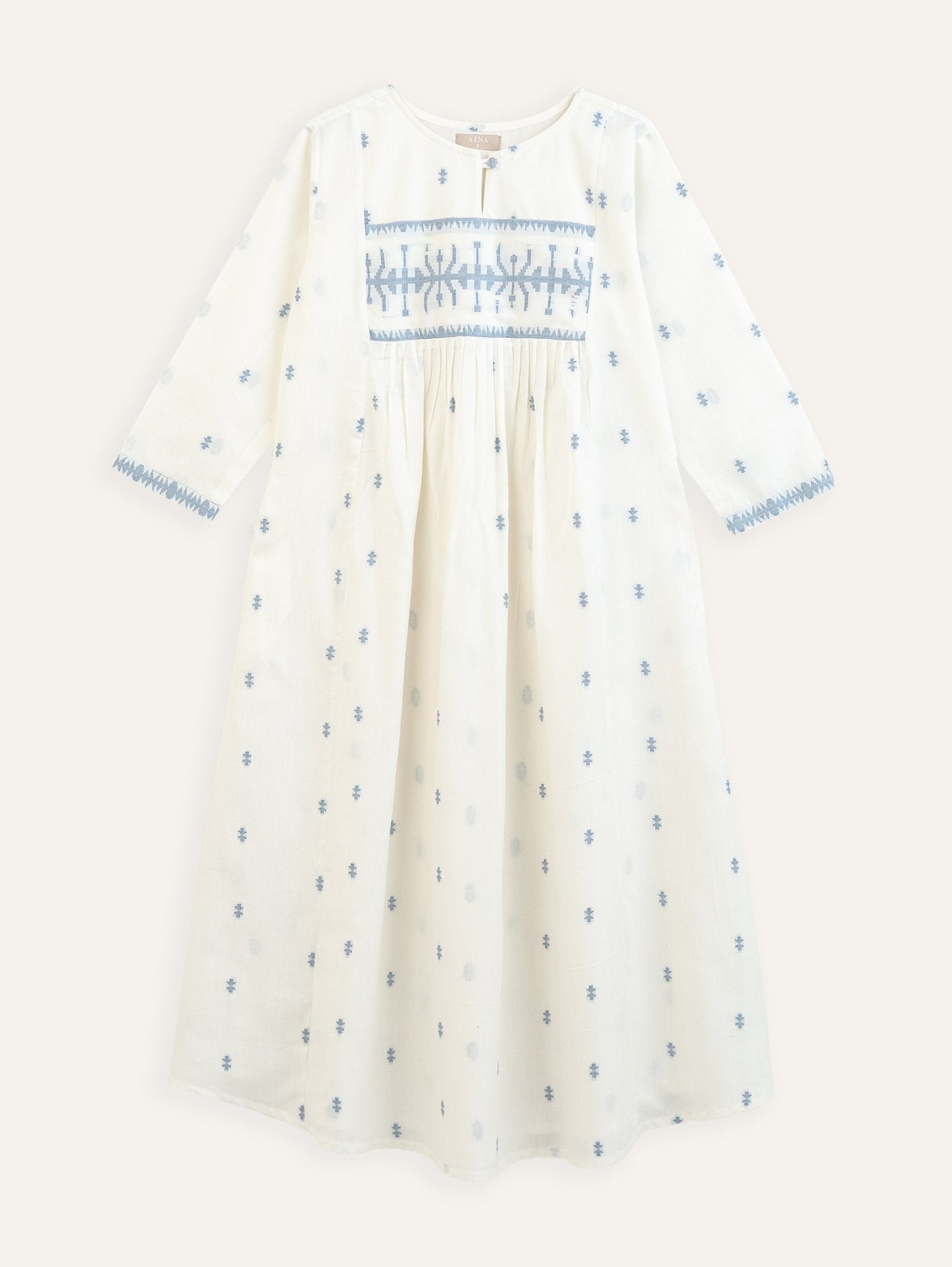 Teena Cotton Jamdani A - Line Kurta - AINA