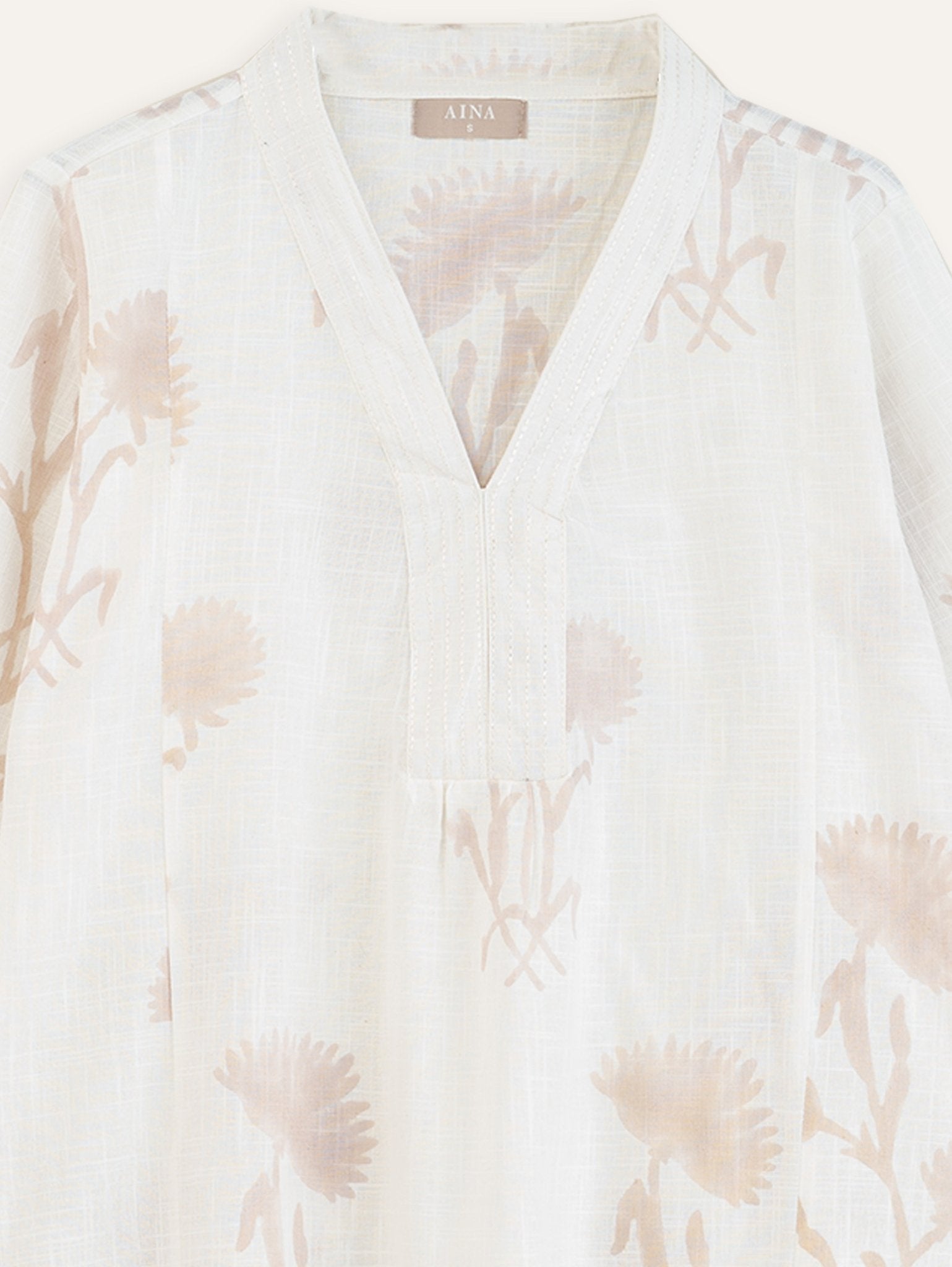 Thanusri Cotton Slub Block Printed A - Line Kurta - AINA