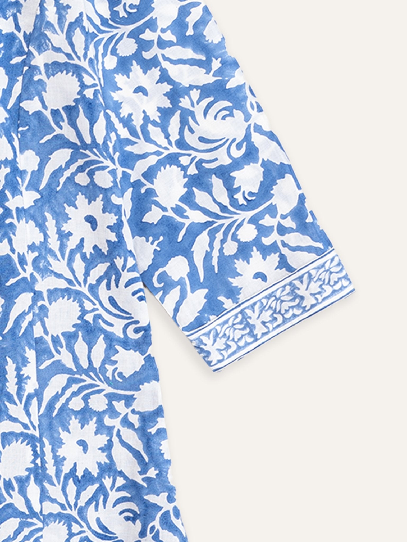 Theertha Cotton Block Printed A - Line Kurta - AINA