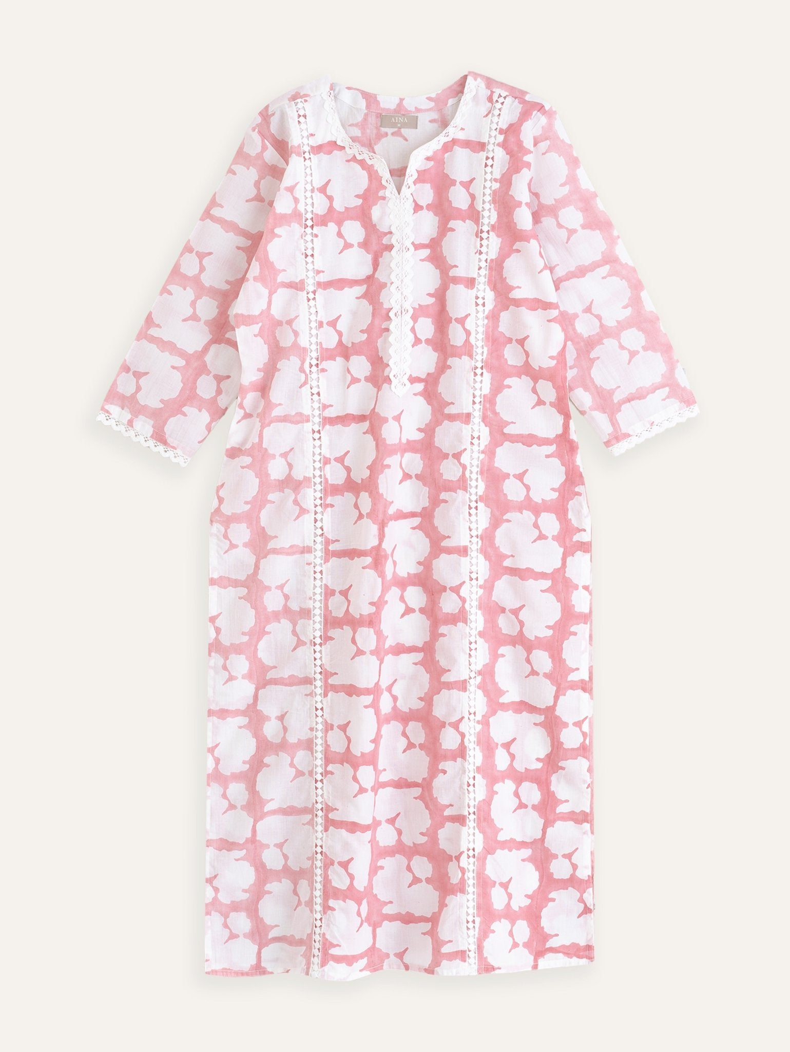 Tiya Cotton Block Printed Straight Kurta - AINA