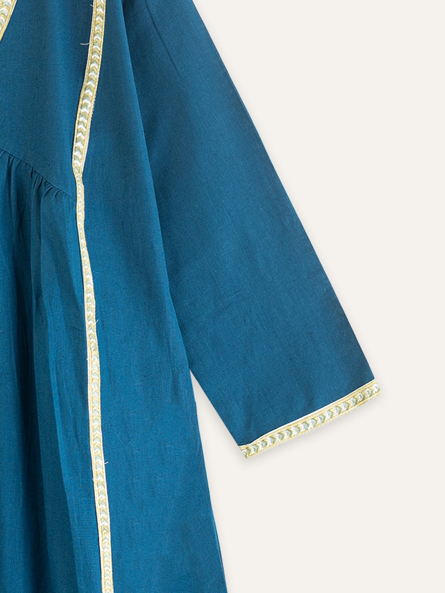 Trishla Cotton Flax Plain A - Line Kurta - AINA
