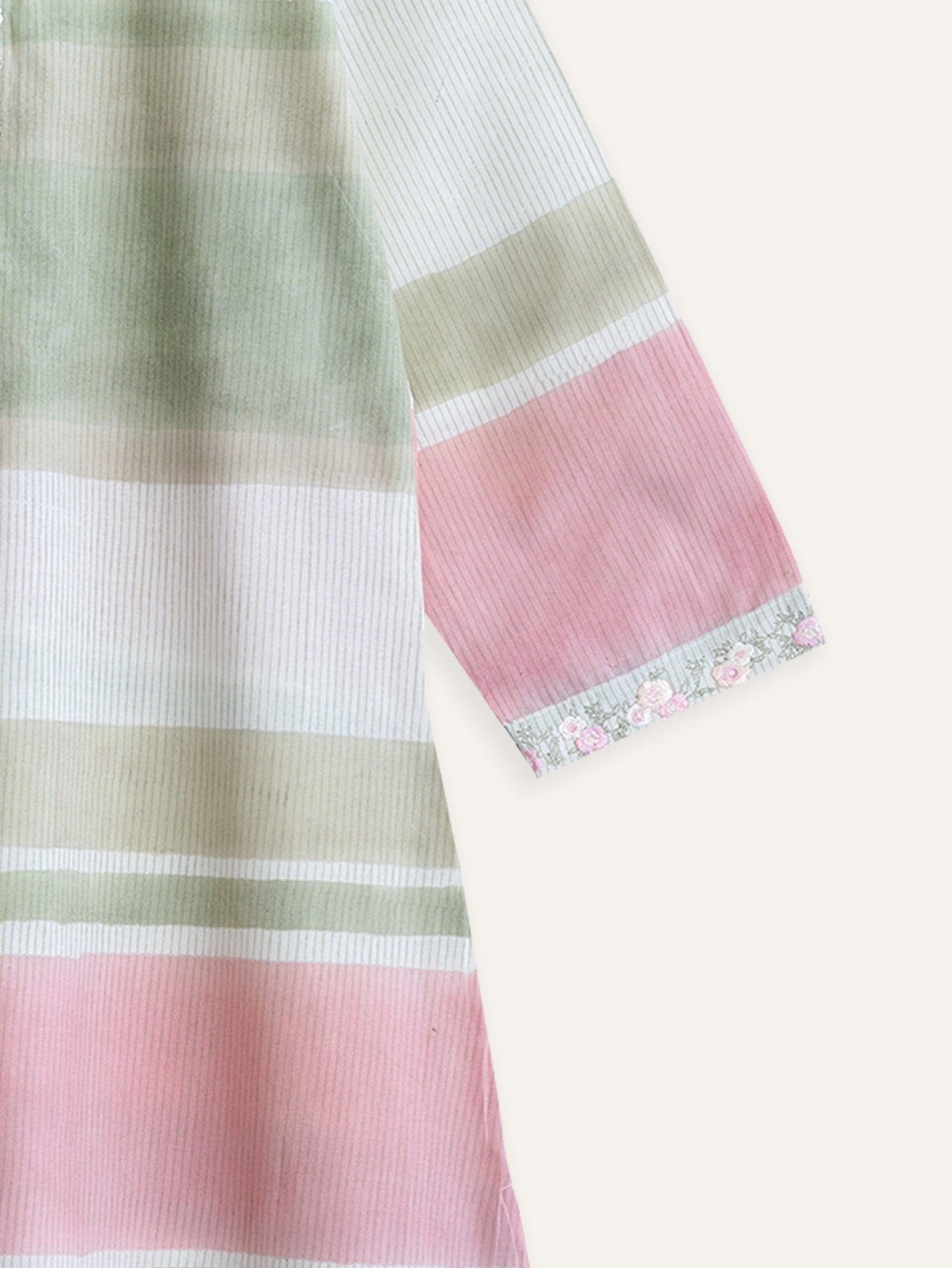 Vaibhavi Cotton Block Printed Embroidered A - Line Kurta - AINA