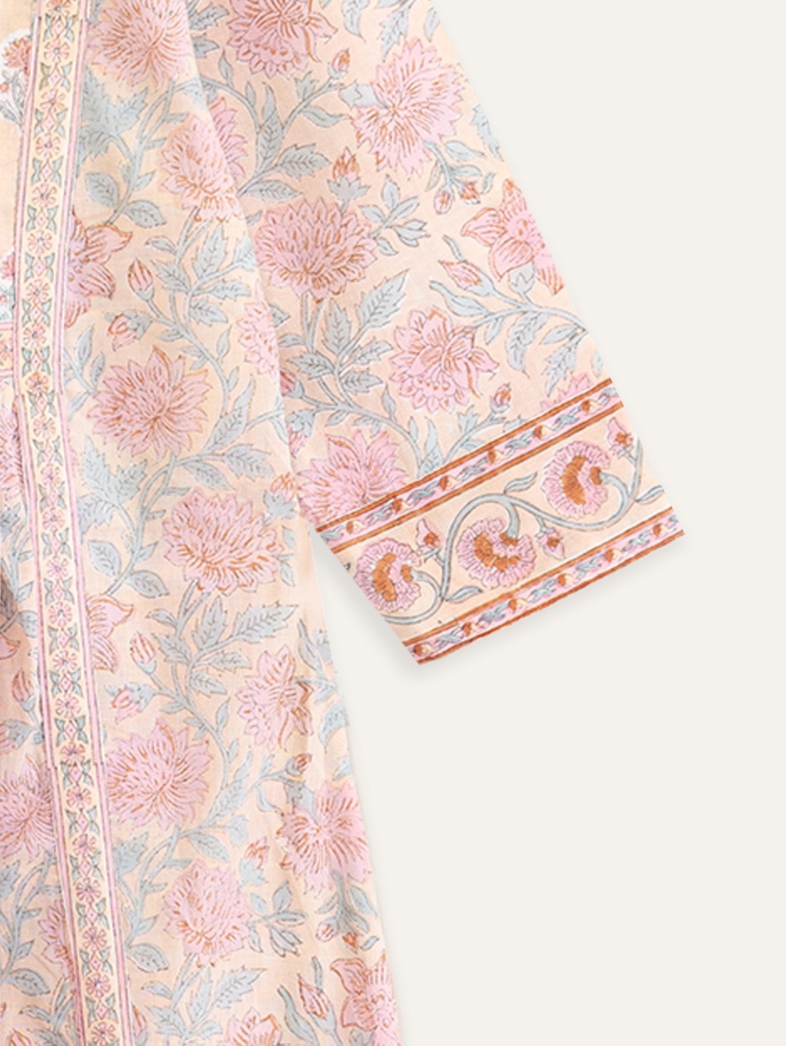 Vaiga Cotton Block Printed A - Line Kurta - AINA