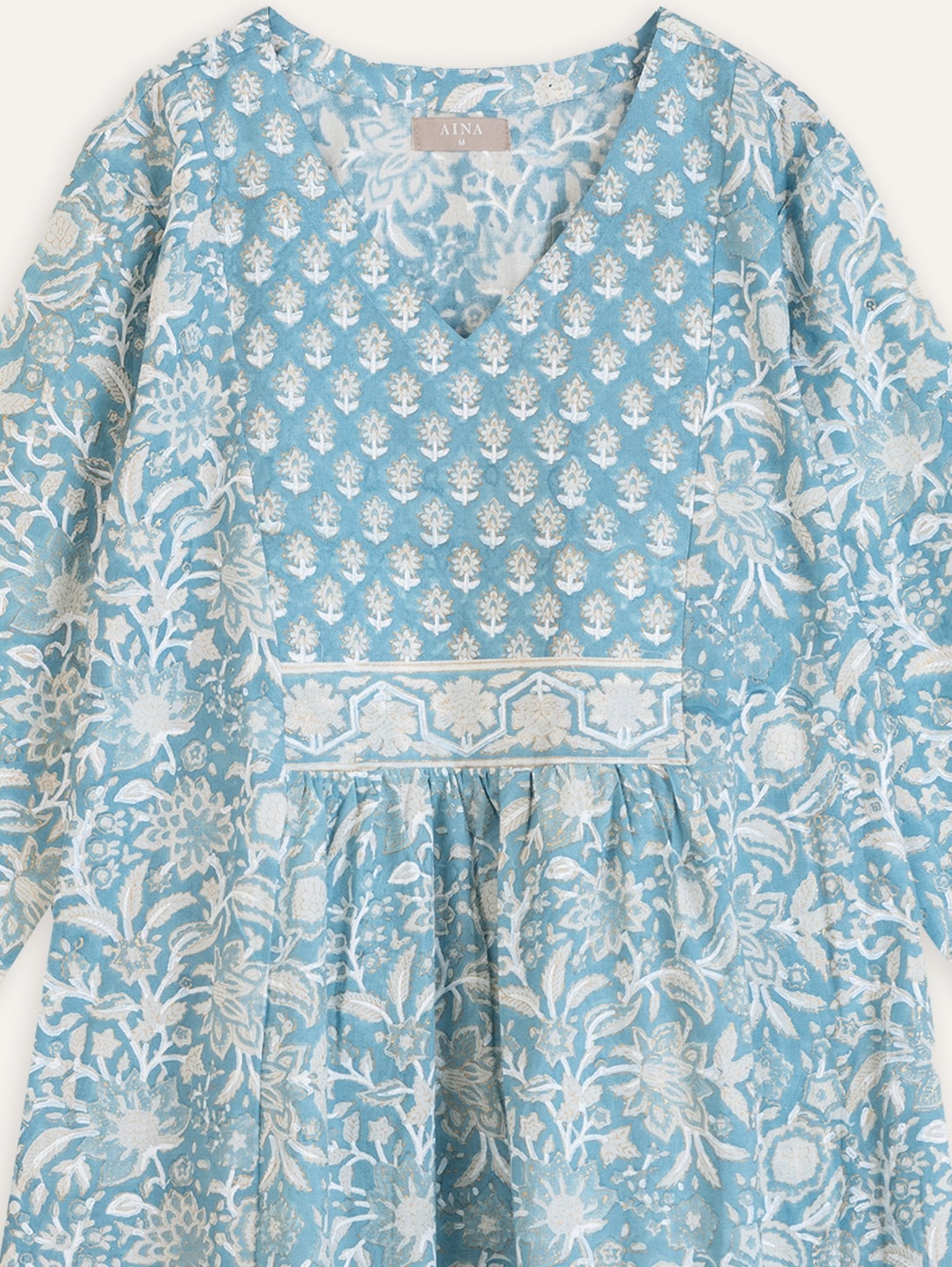 Vama Cotton Block Printed A - Line Kurta - AINA