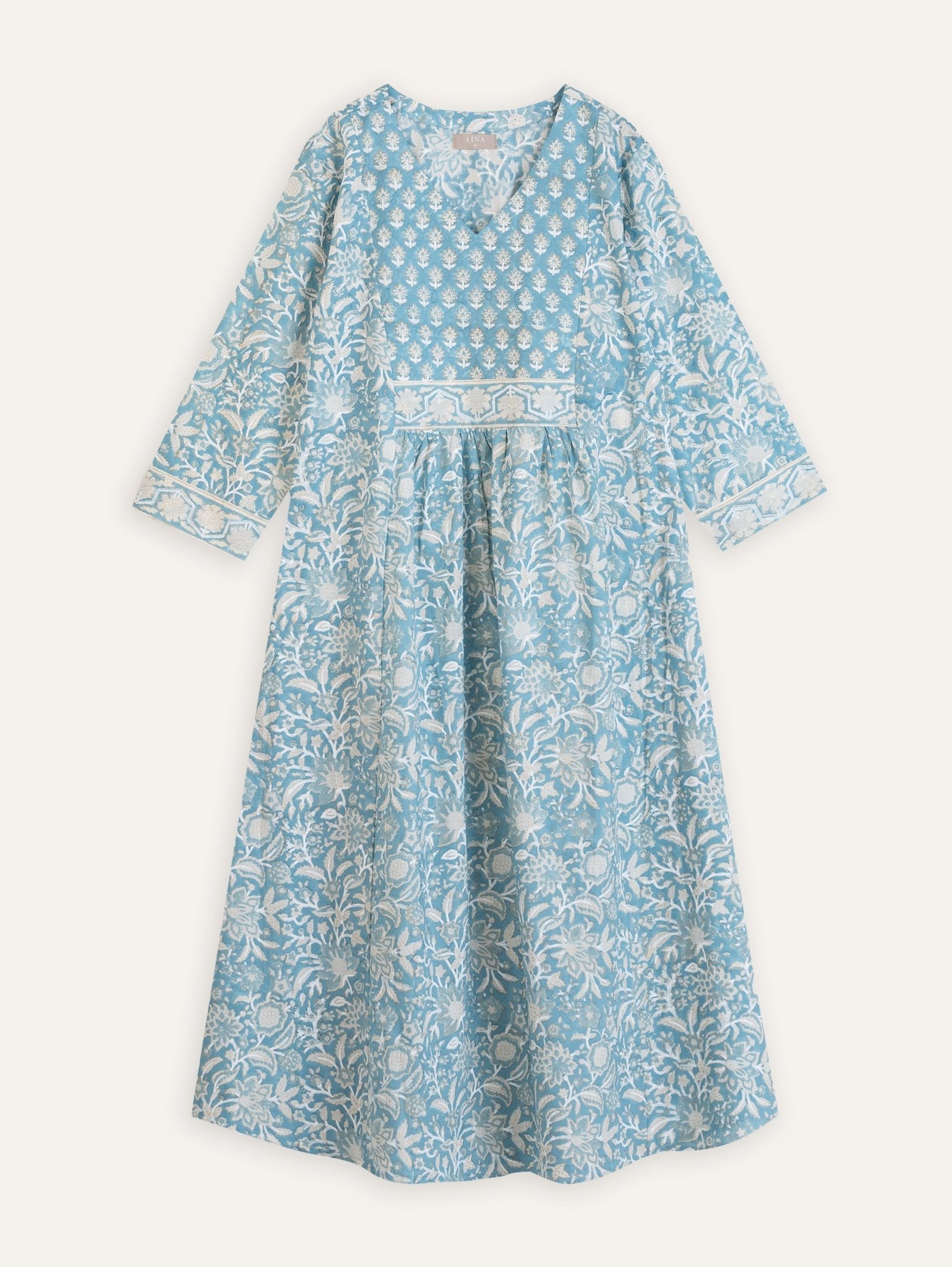 Vama Cotton Block Printed A - Line Kurta - AINA
