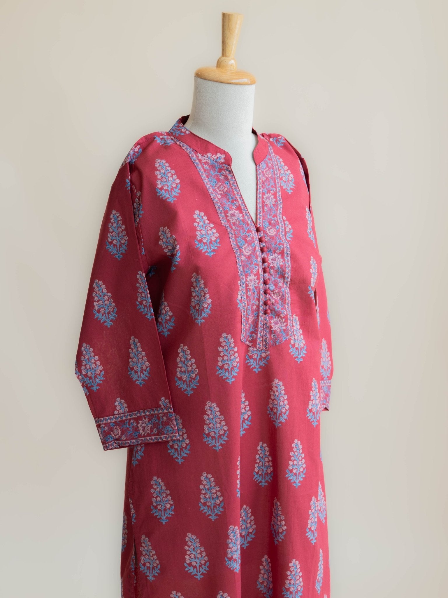 Vanita Cotton Block Printed Straight Kurta - AINA