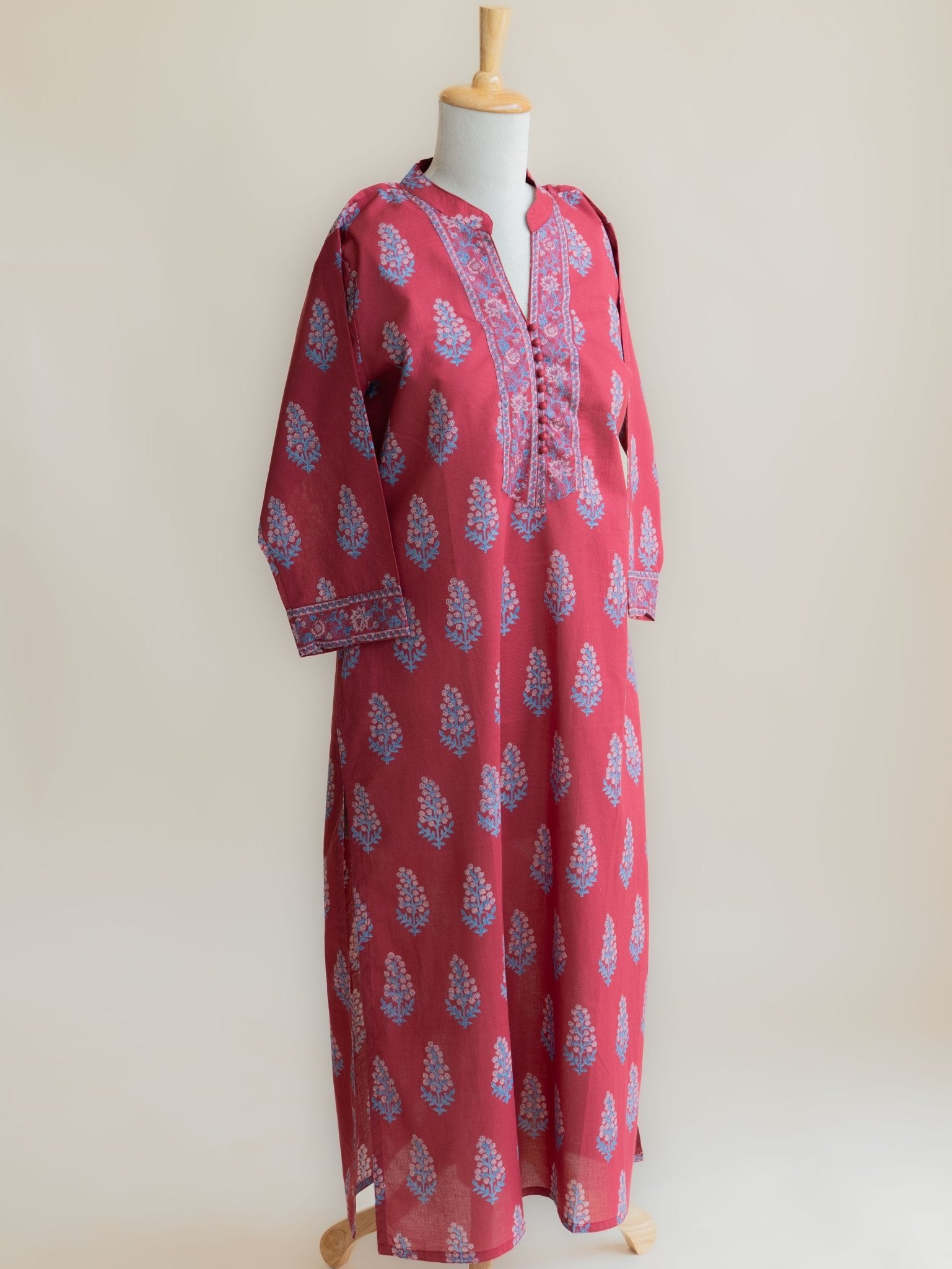 Vanita Cotton Block Printed Straight Kurta - AINA