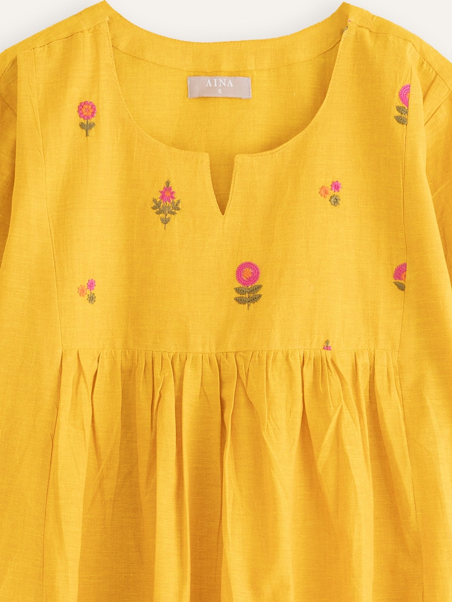 Vanshika Cotton Embroidered A - Line Kurta - AINA