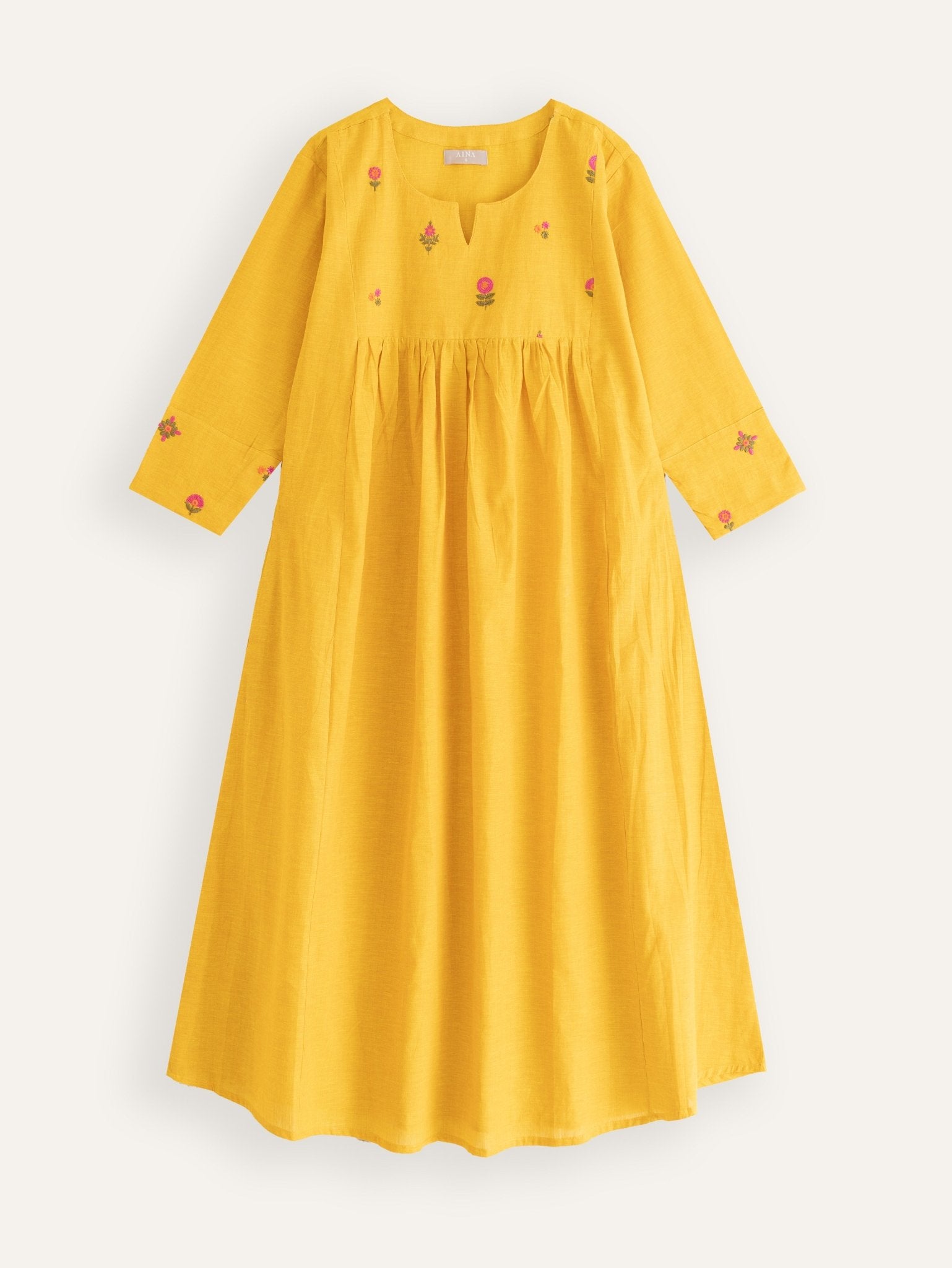 Vanshika Cotton Embroidered A - Line Kurta - AINA