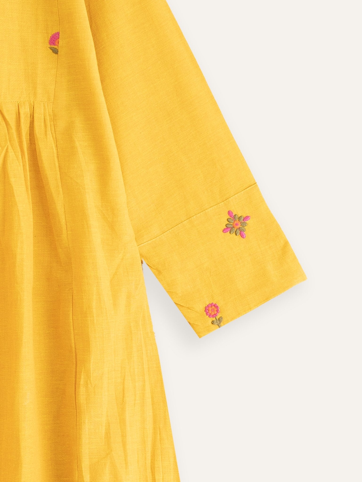Vanshika Cotton Embroidered A - Line Kurta - AINA