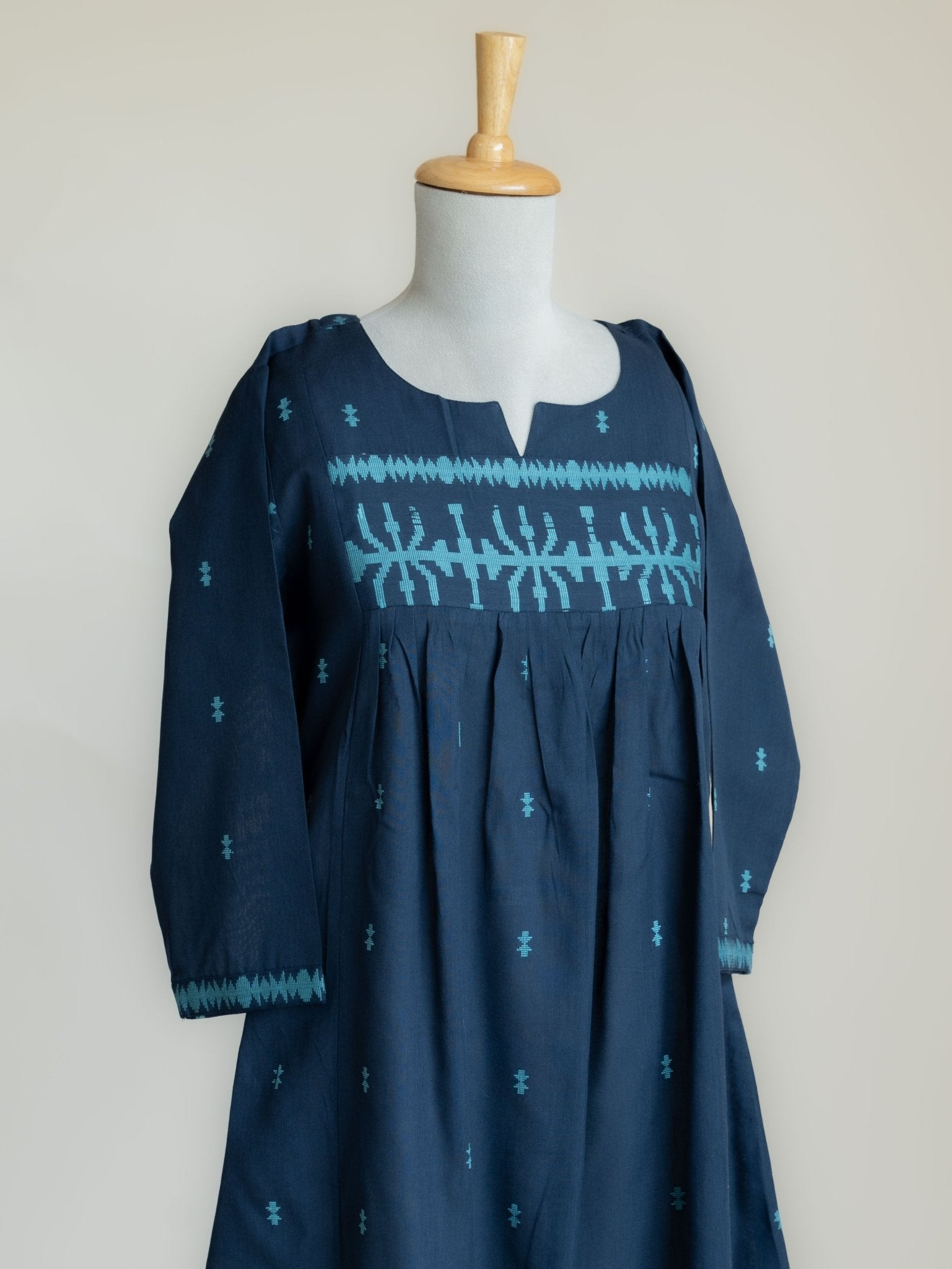 Varaha Cotton Jamdani A-Line Kurta - AINA