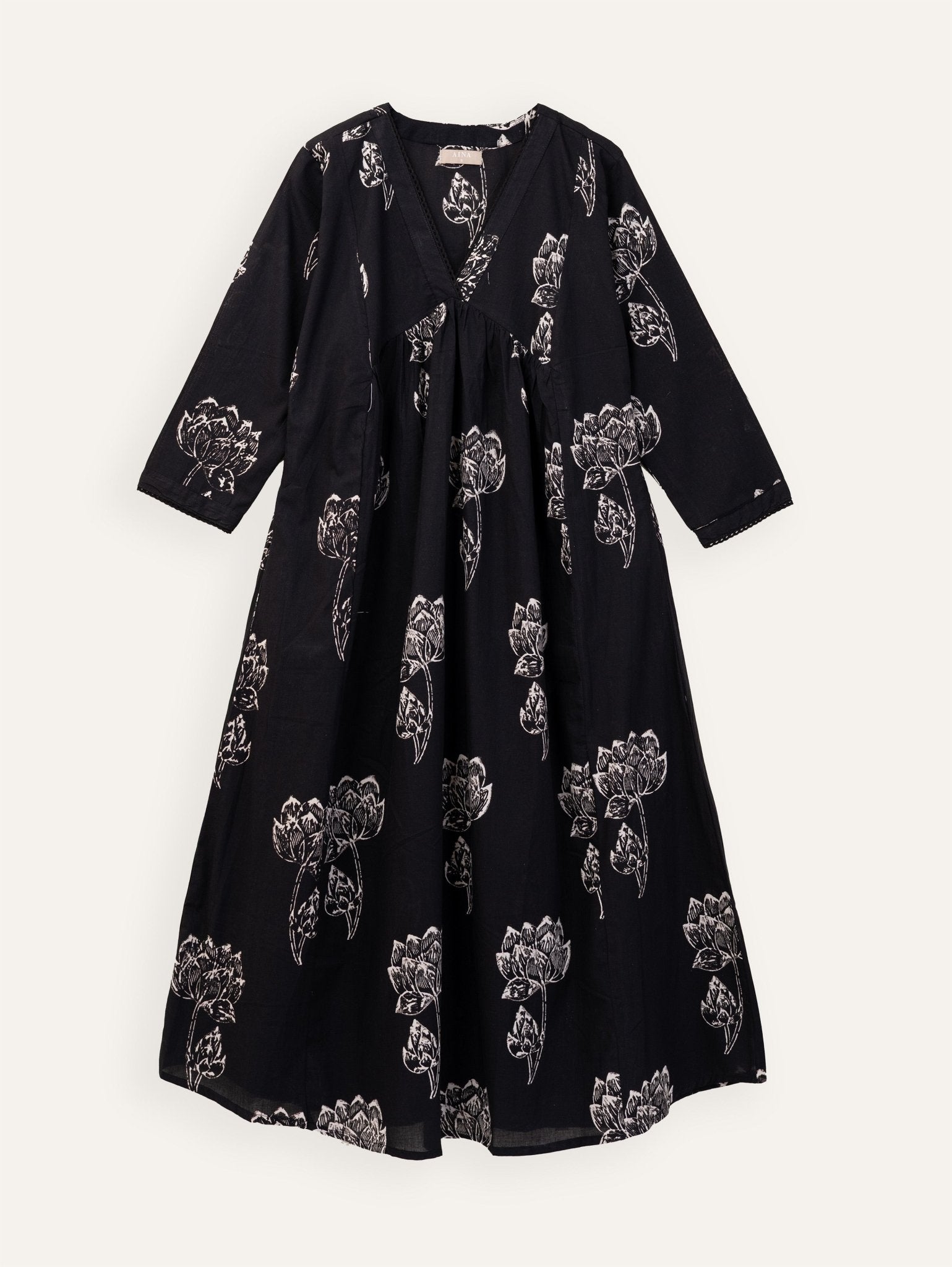 Varuna Cotton Block Printed A - Line Kurta - AINA