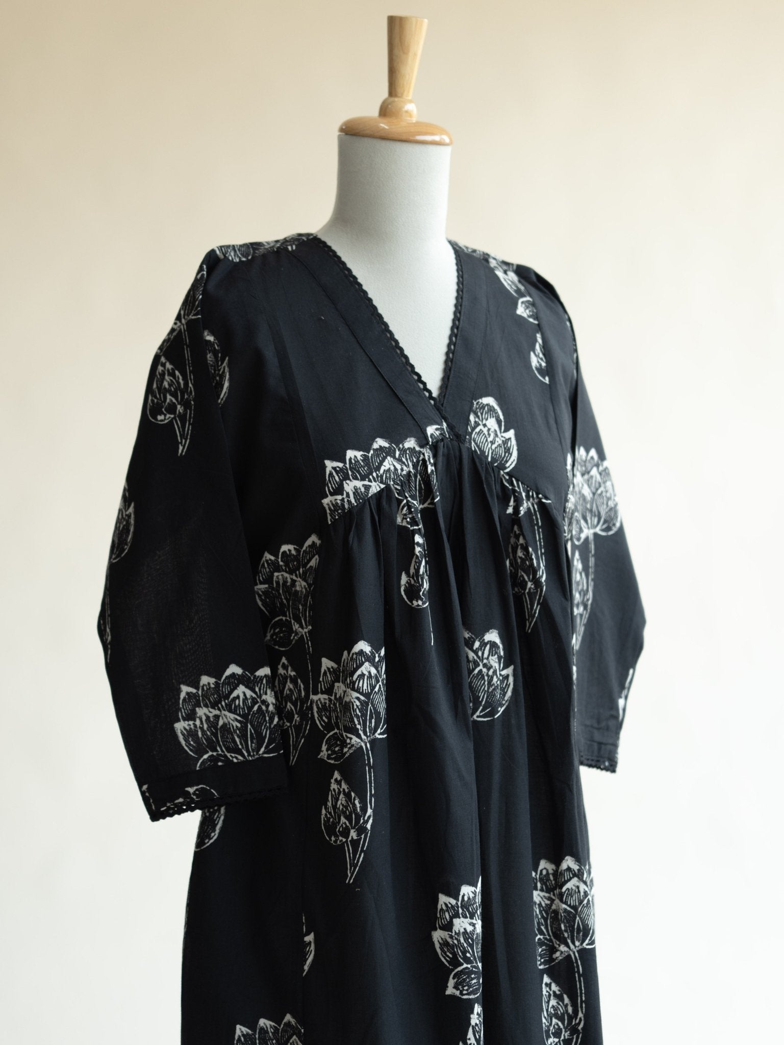 Varuna Cotton Block Printed A - Line Kurta - AINA