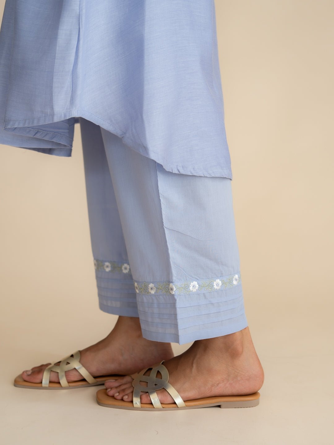Vihaan Cotton Embroidered Palazzo Pant - AINA