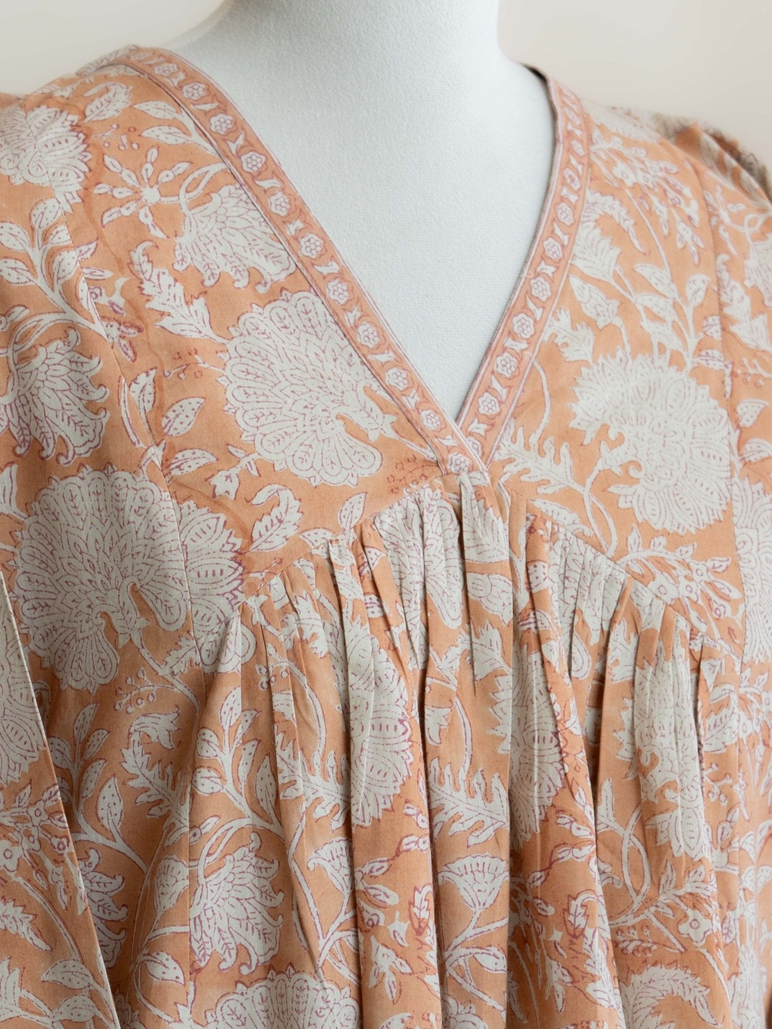 Vinya Cotton Block Printed A - Line Suit Set - AINA