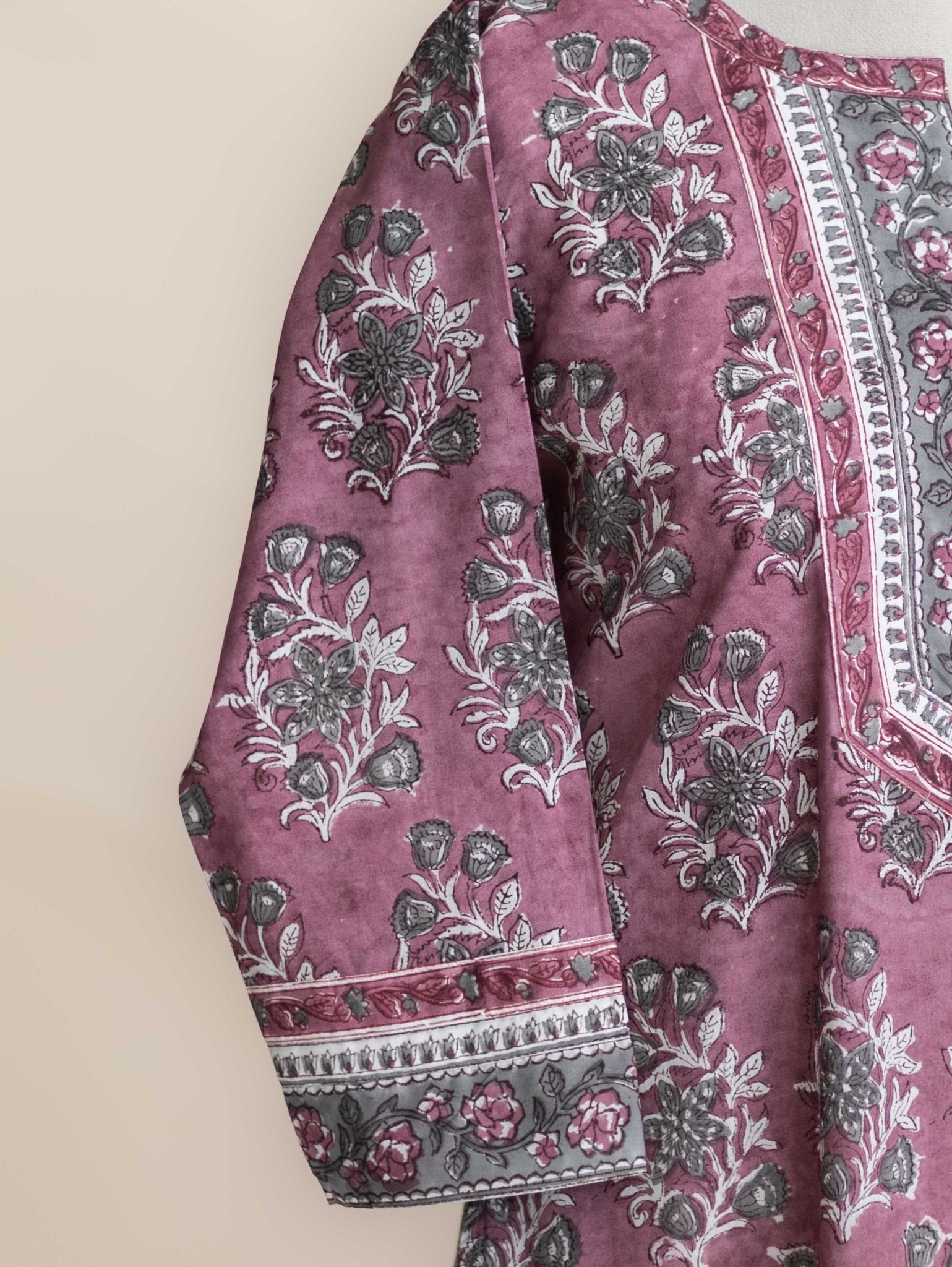 Viyena Cotton Block Printed A-Line Kurta - AINA