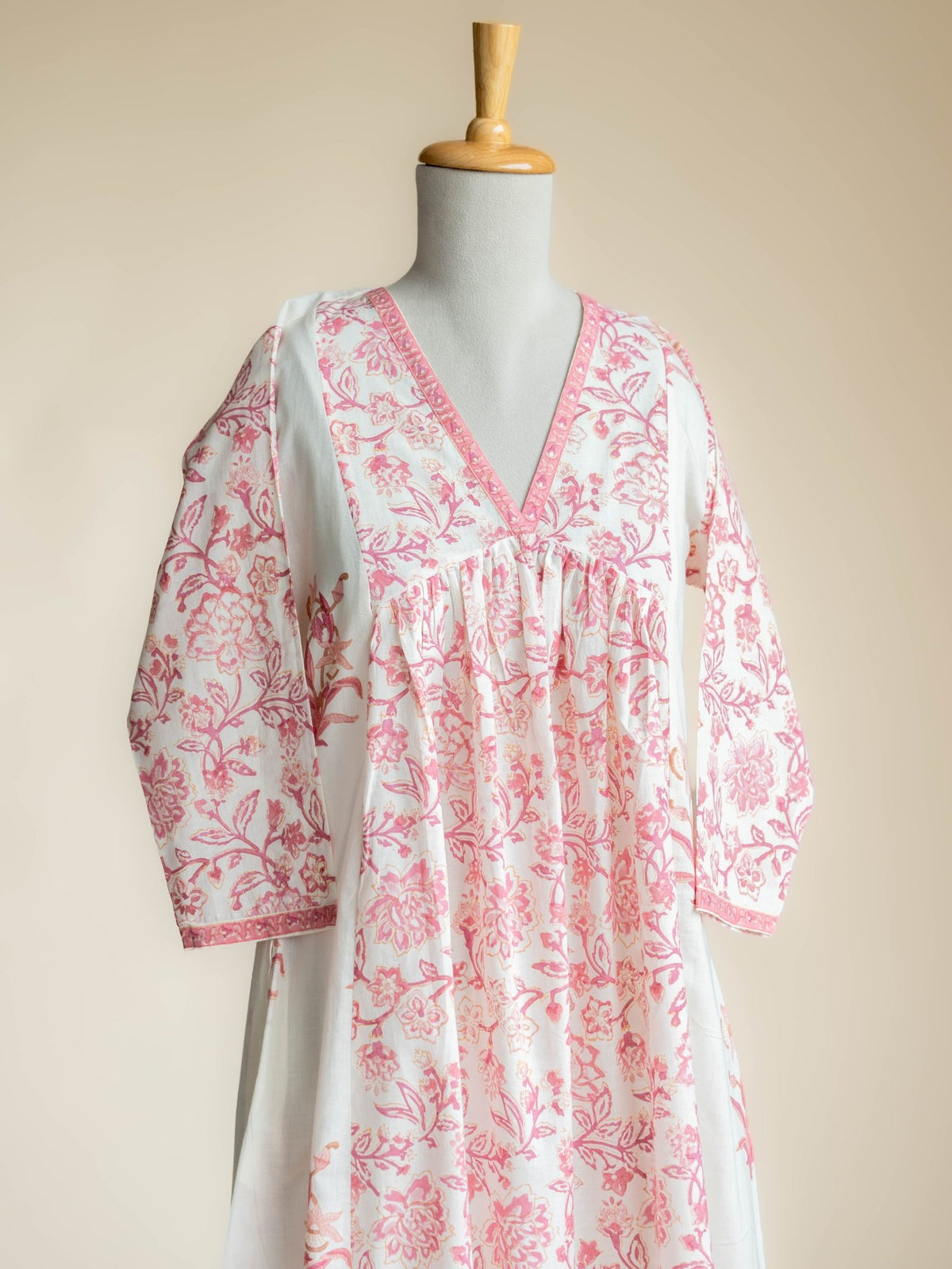 Vrishti Cotton Block Printed A Line Kurta - AINA