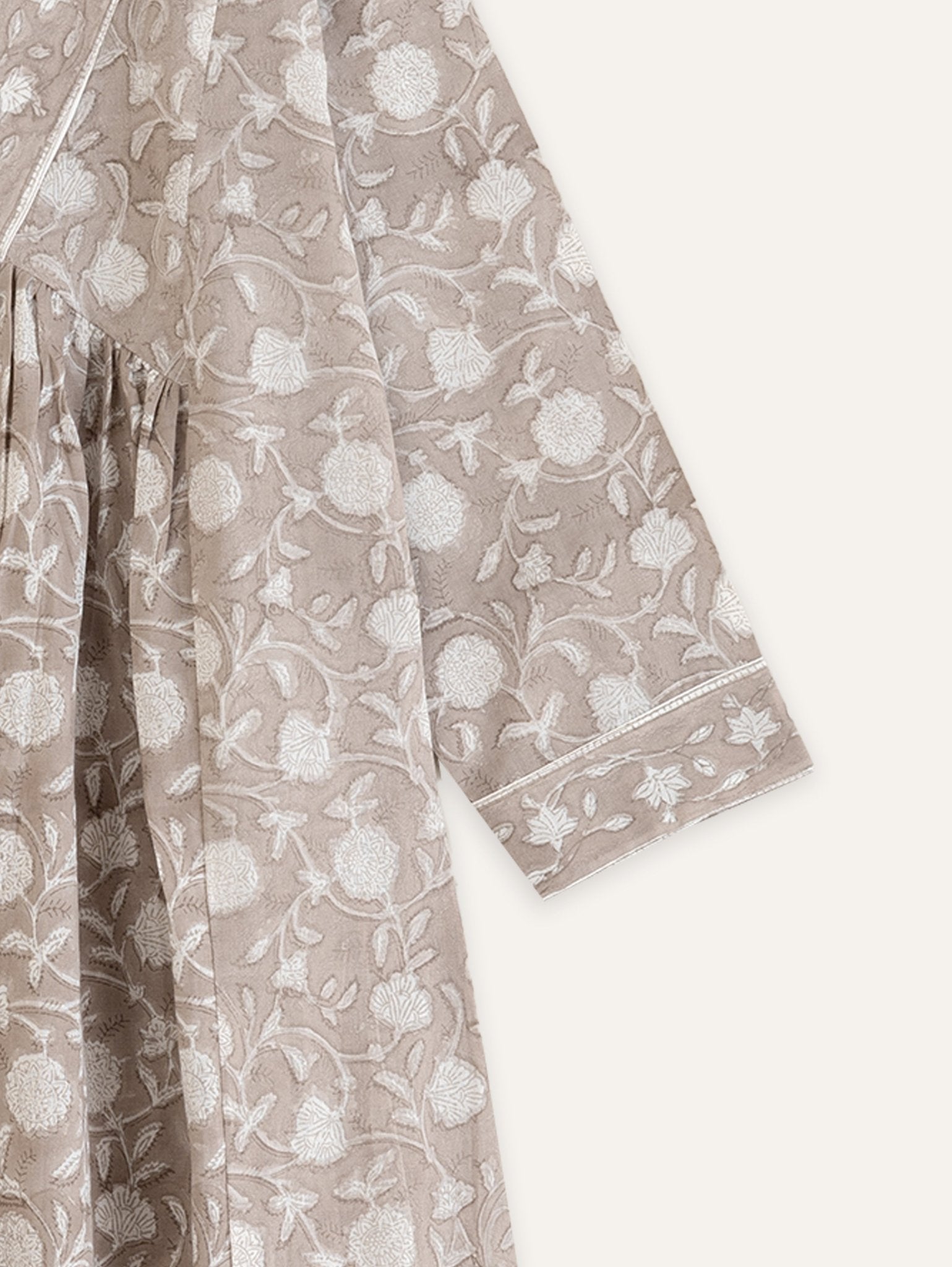 Vyshali Cotton Block Printed A - Line Kurta - AINA