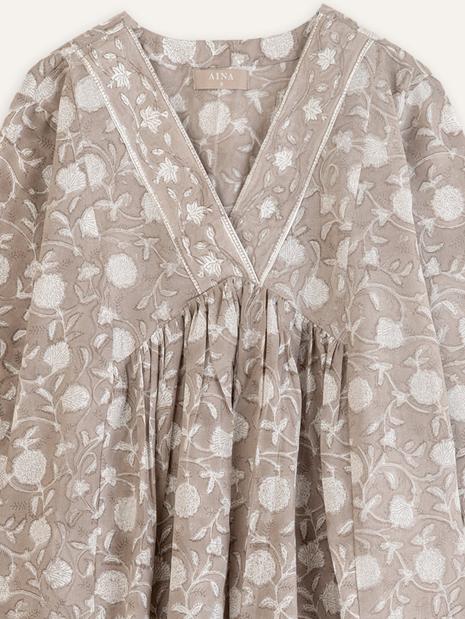 Vyshali Cotton Block Printed A - Line Kurta - AINA