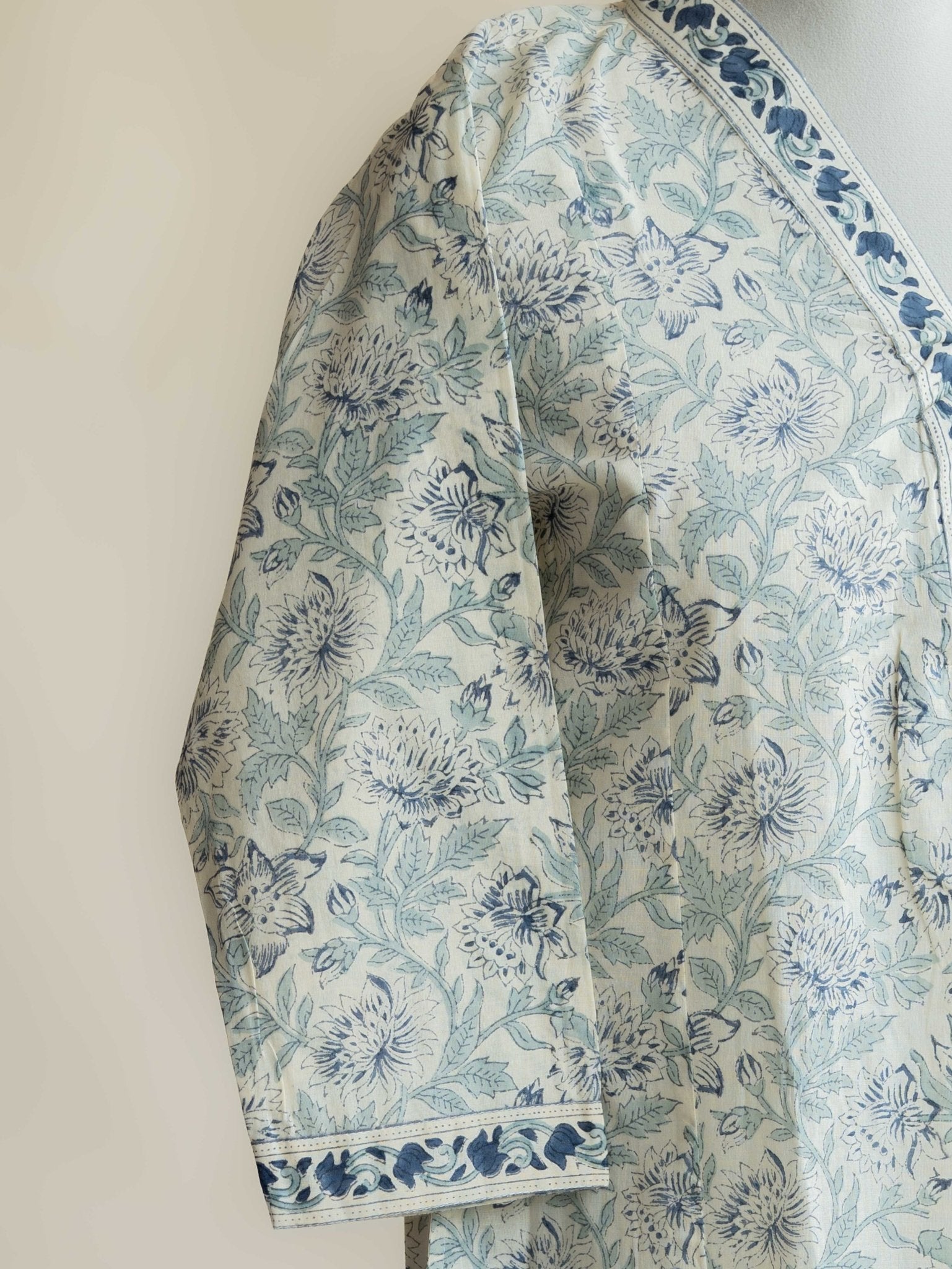 Wafa Cotton Block Printed A - Line Kurta - AINA