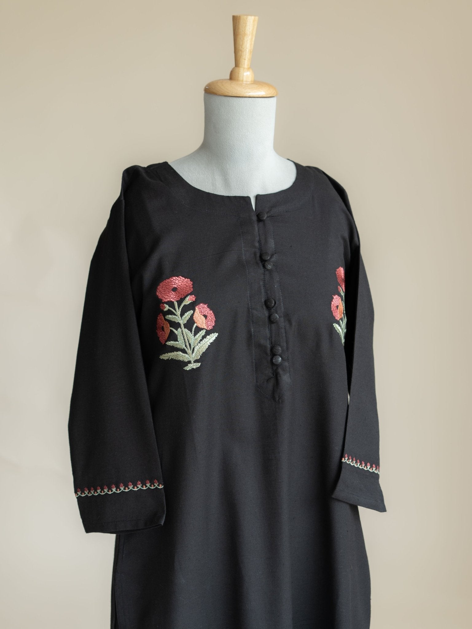 Wamika Cotton Embroidered Straight Kurta - AINA