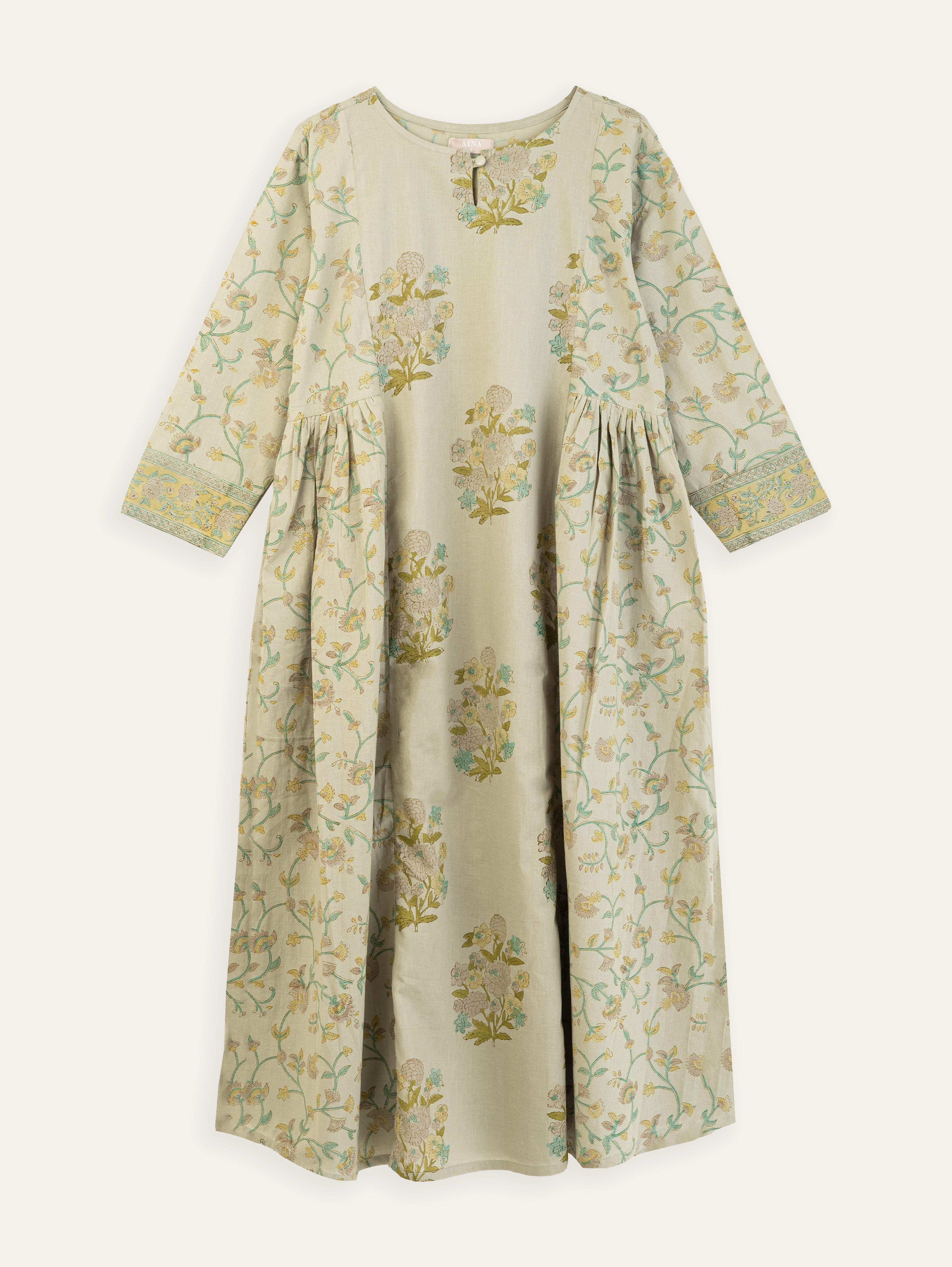 Navaneetha Cotton Block Printed A-Line Kurta