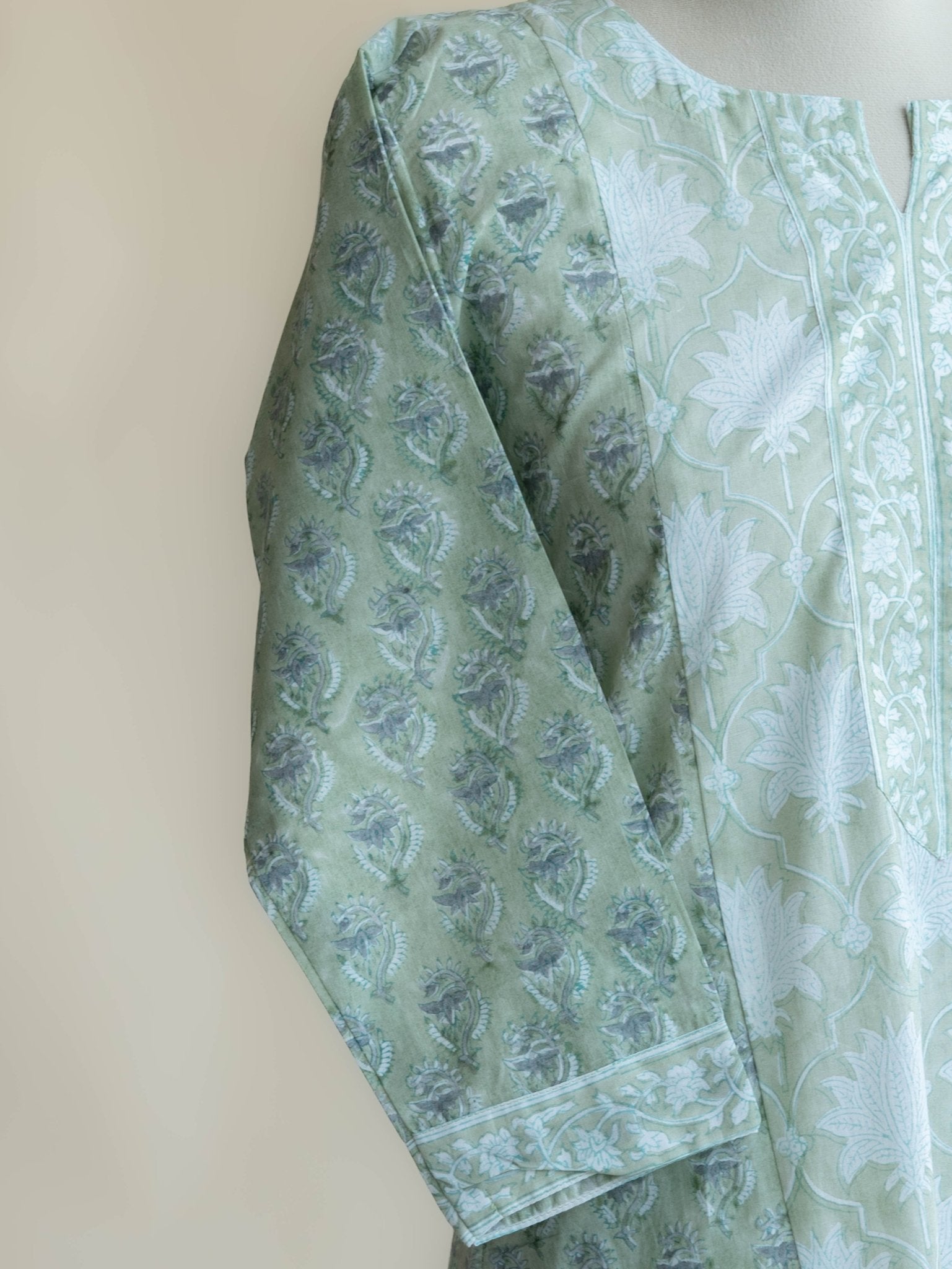 Yaksha Cotton Block Printed Straight Kurta - AINA