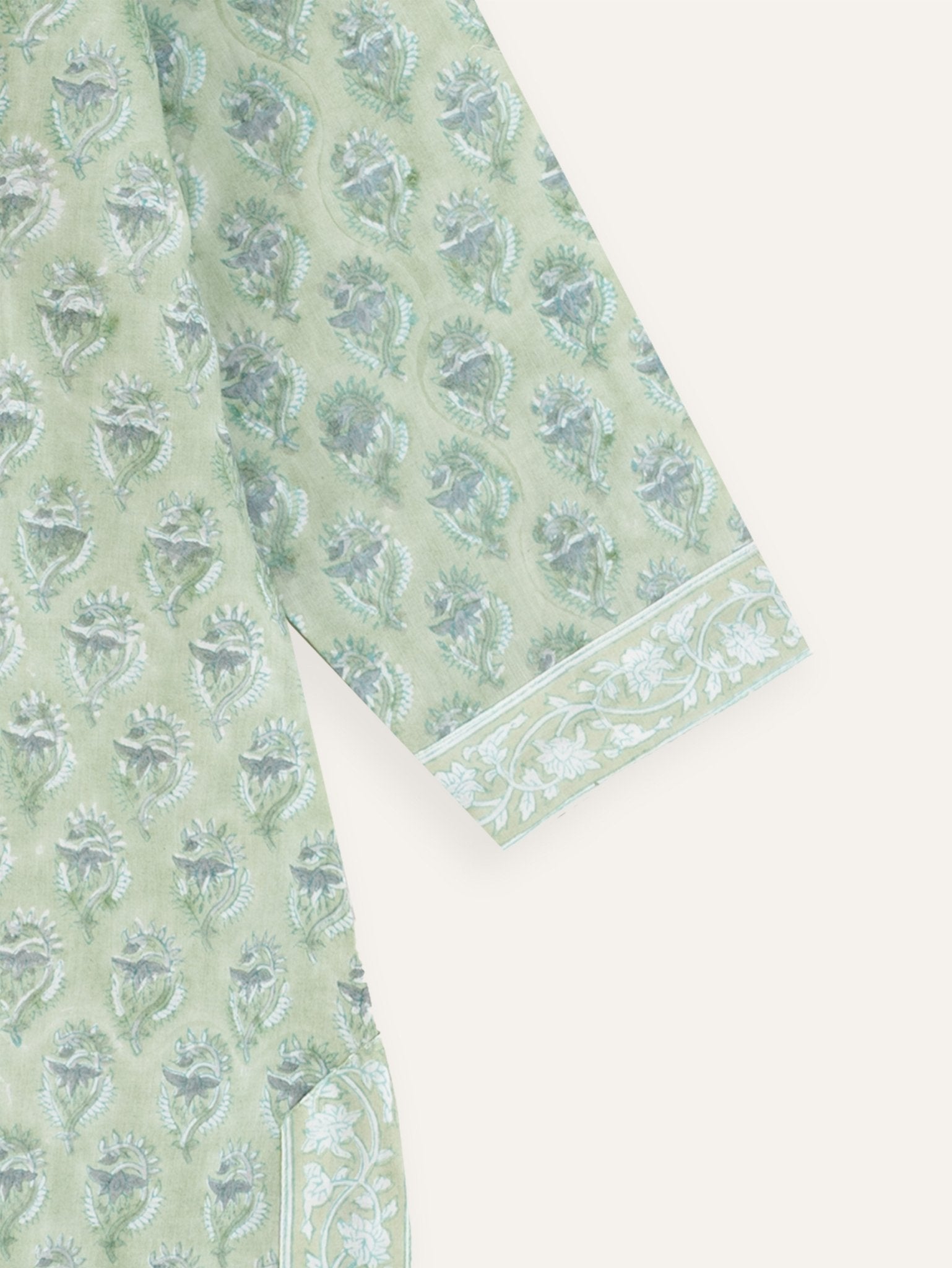 Yaksha Cotton Block Printed Straight Kurta - AINA