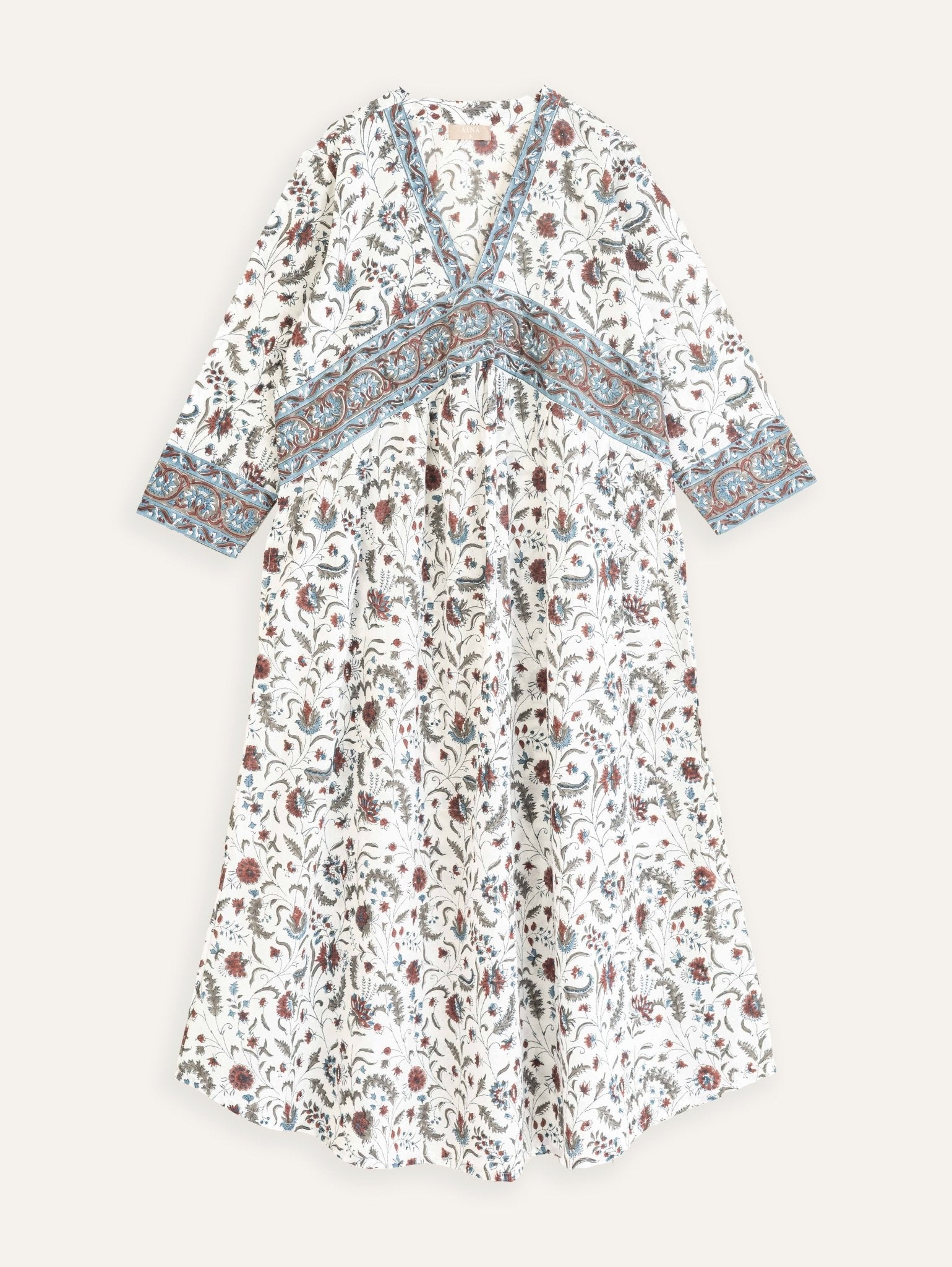 Yalina Cotton Block Printed A Line Kurta - AINA
