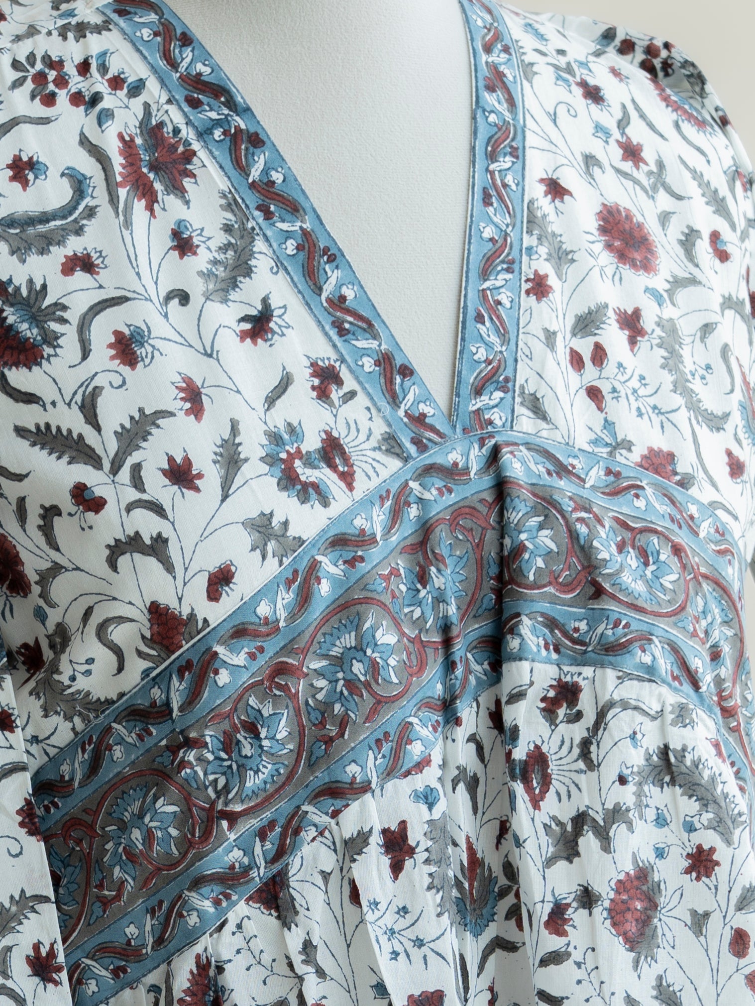 Yalina Cotton Block Printed A Line Kurta - AINA