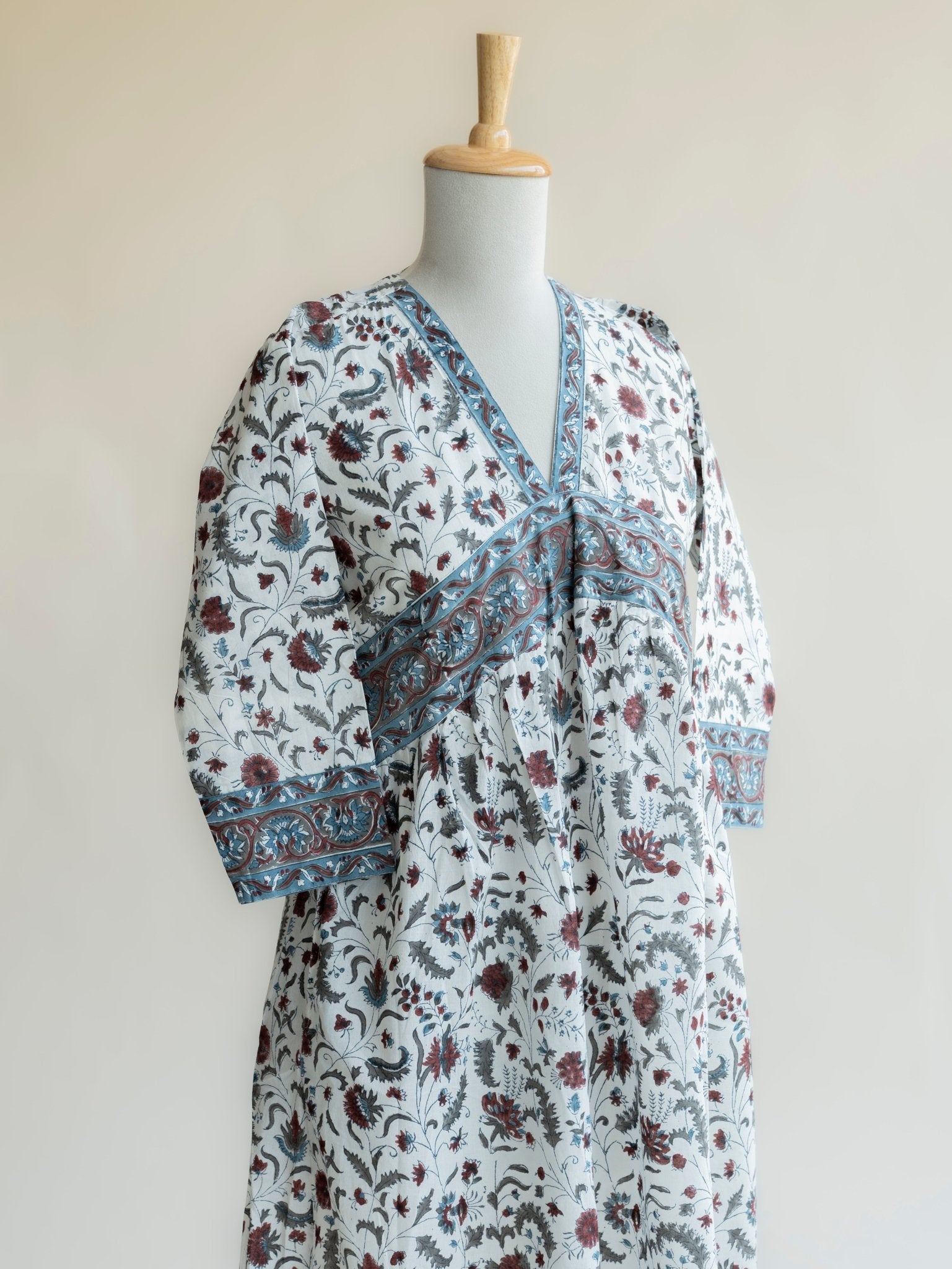 Yalina Cotton Block Printed A Line Kurta - AINA
