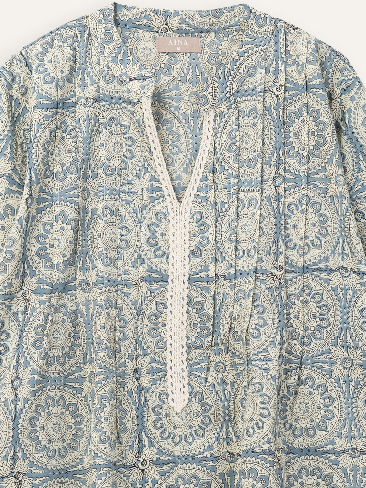 Yashitha Cotton Block Printed A - Line Kurta - AINA