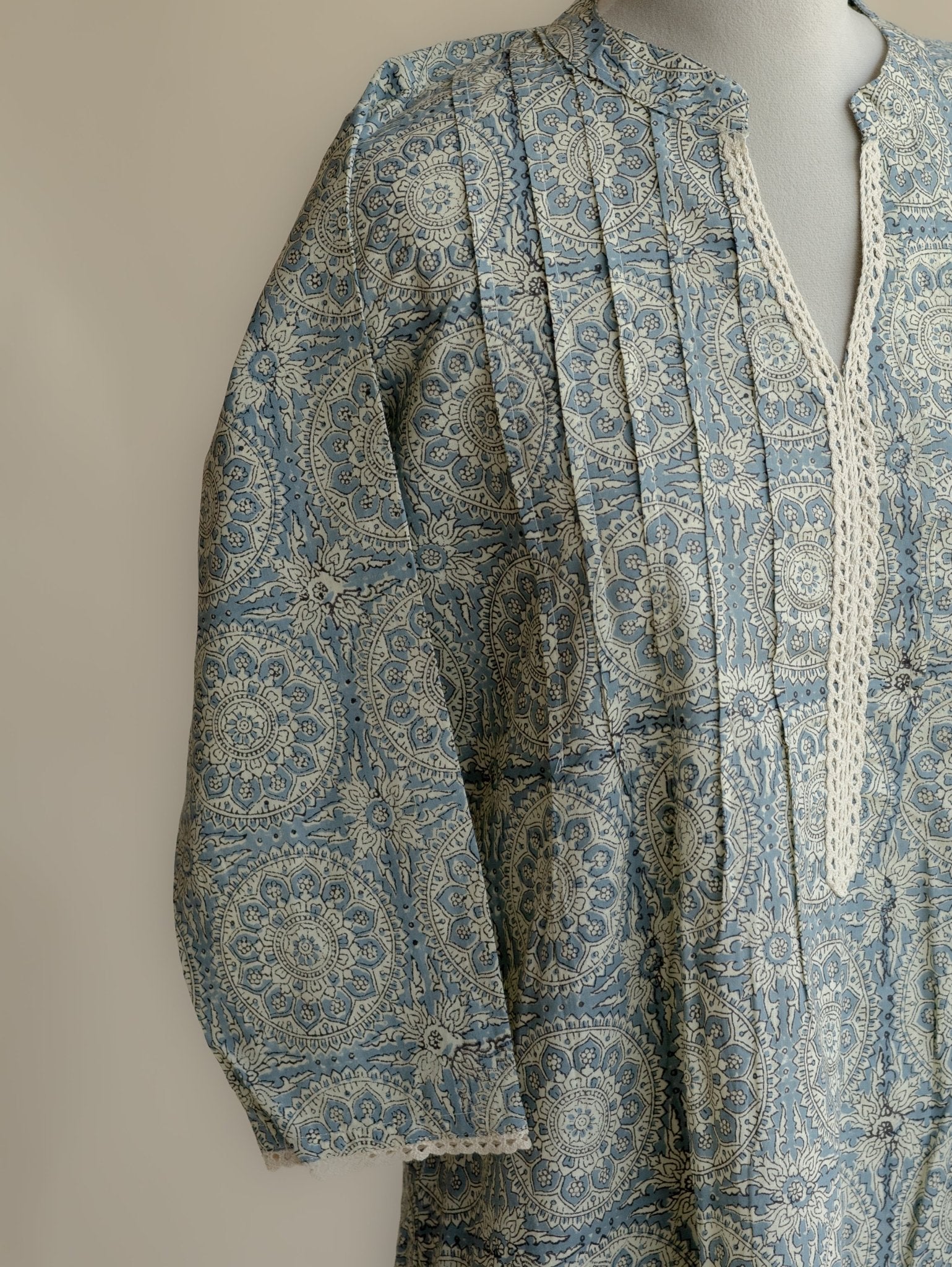 Yashitha Cotton Block Printed A - Line Kurta - AINA
