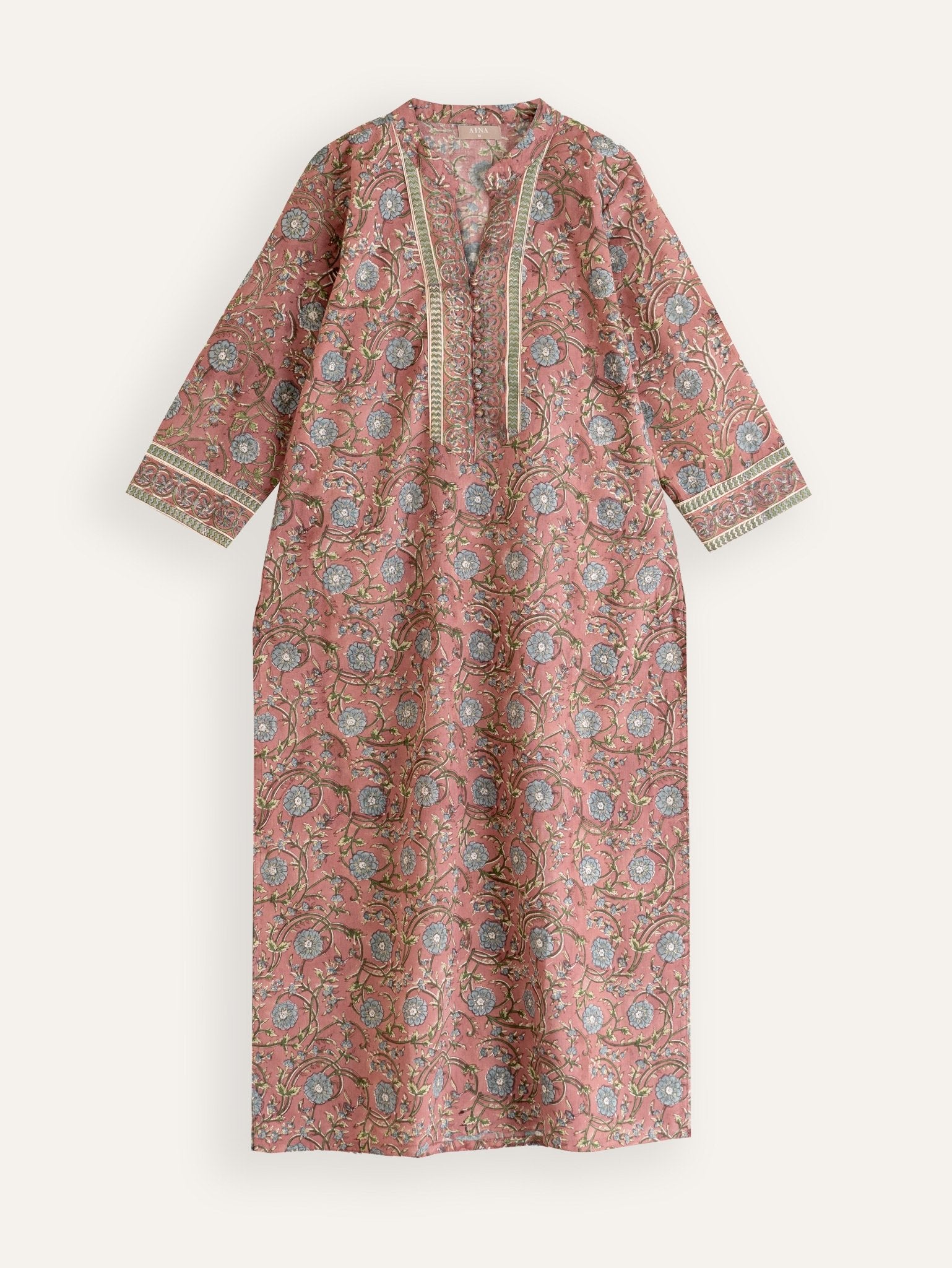 Yatika Cotton Block Printed Straight Kurta - AINA
