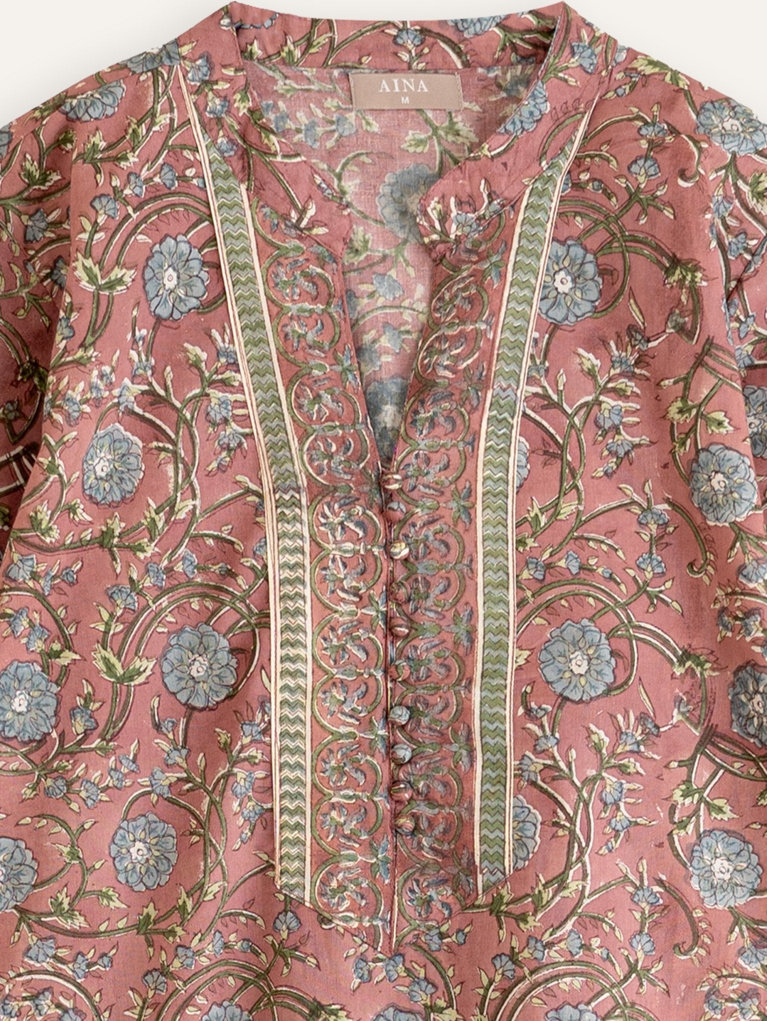 Yatika Cotton Block Printed Straight Kurta - AINA