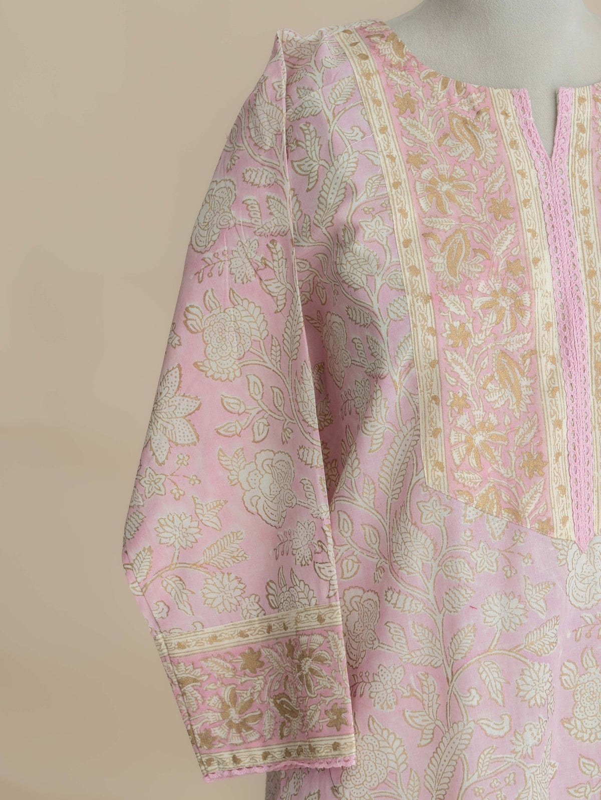 Yuna Cotton Block Printed Straight Kurta - AINA