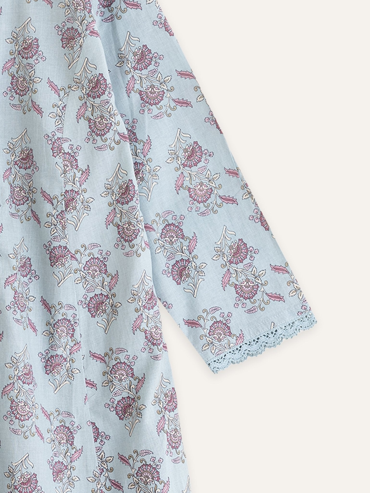 Yusma Cotton Block Printed A - Line Kurta - AINA