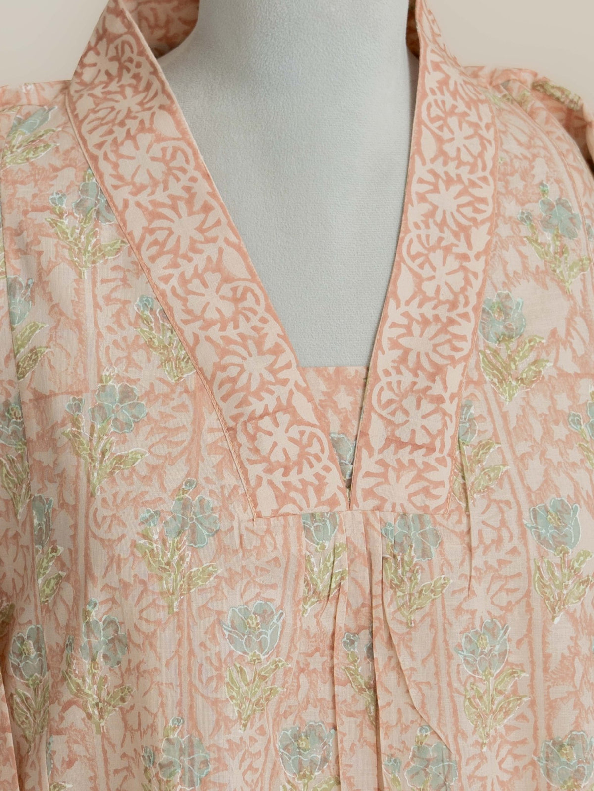 Yutika Cotton Block Printed A-Line Kurta - AINA