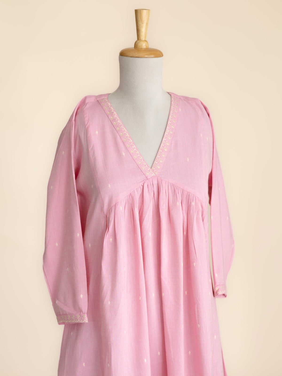 Yuvani Cotton Handloom Embroidered A-Line Kurta - AINA
