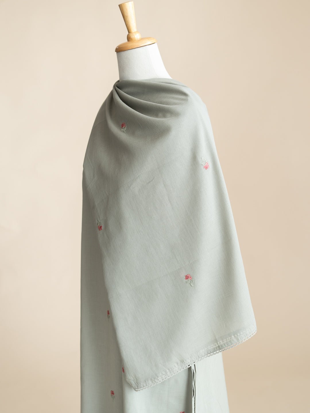 Zafira Cotton Embroidered Straight Suit Set - AINA