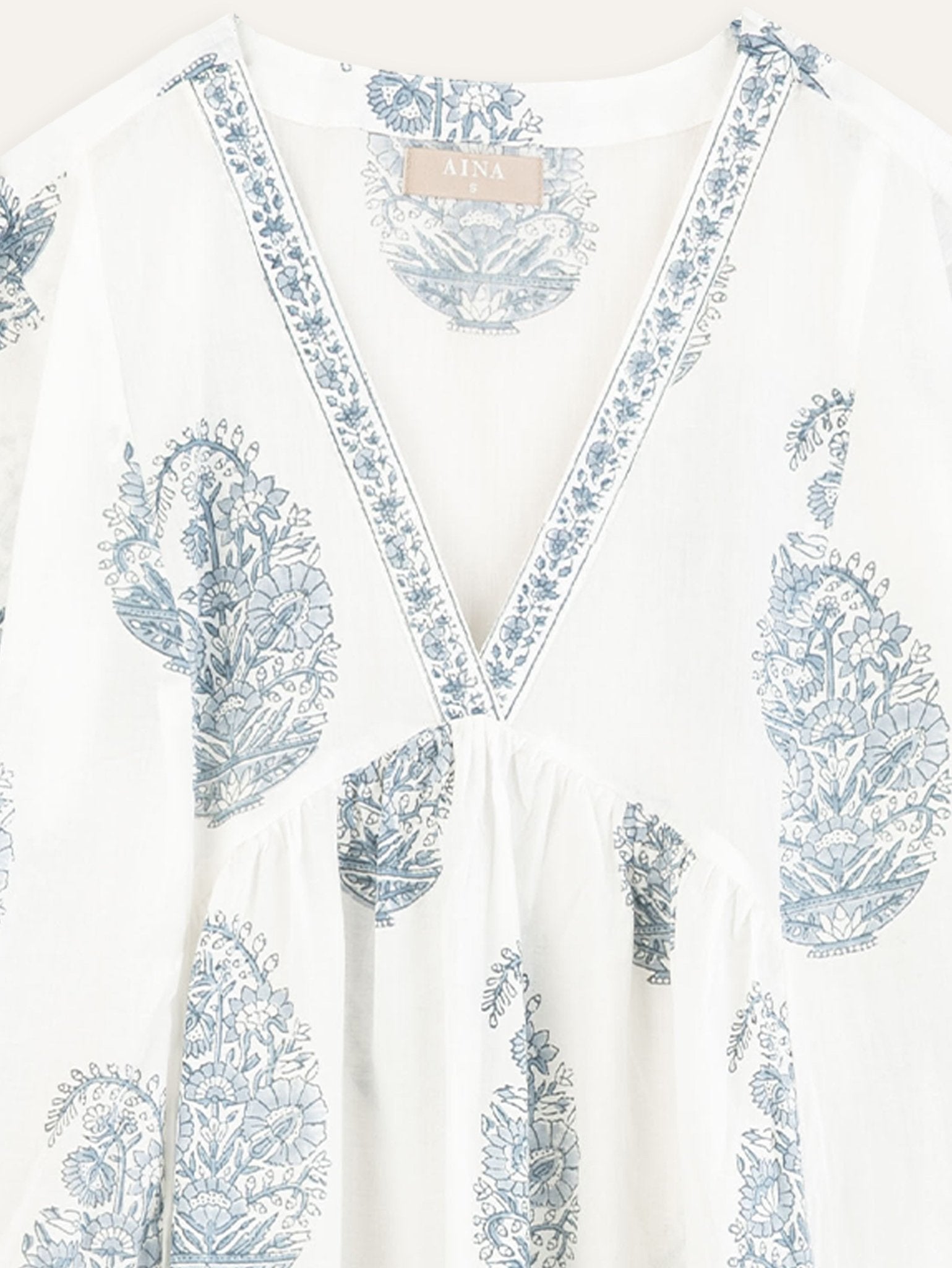 Zahva Cotton Block Printed A - Line Kurta - AINA