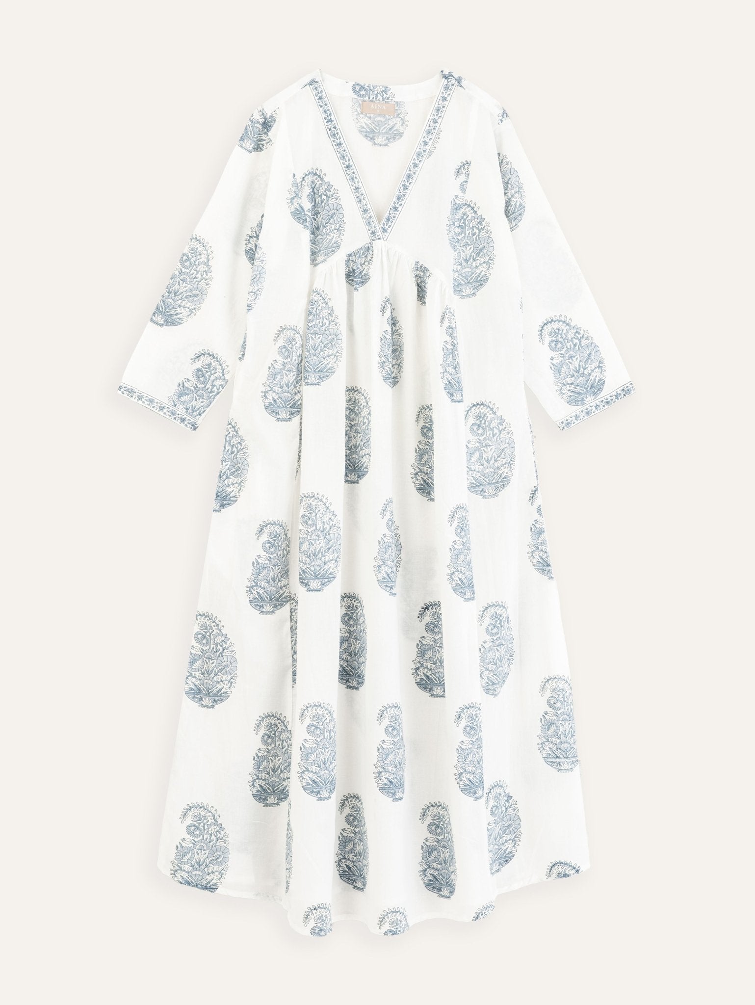 Zahva Cotton Block Printed A - Line Kurta - AINA