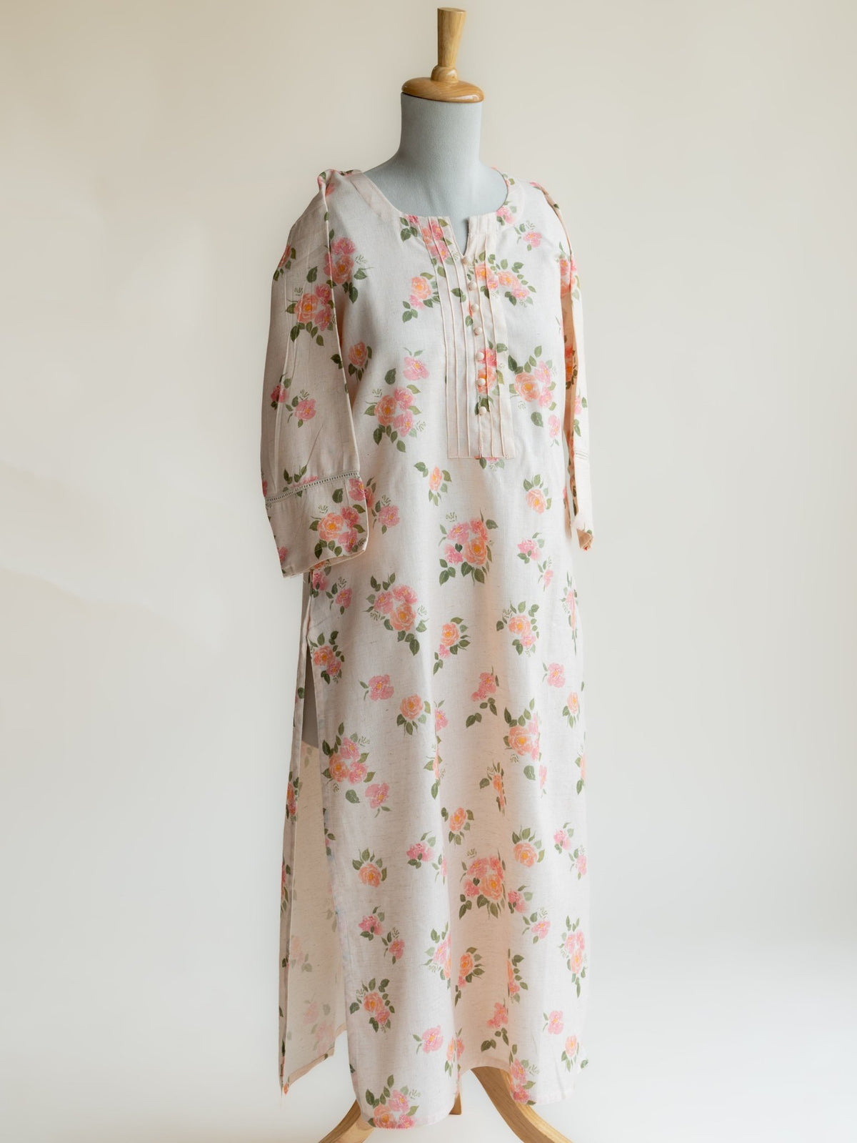 Zaima Cotton Flax Digital Print Straight Kurta - AINA